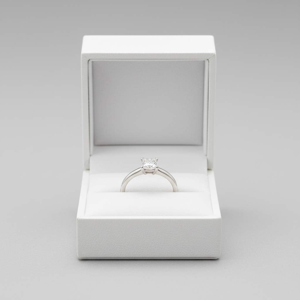 14K White Gold Diamond Solitaire Ring - 0.50ct