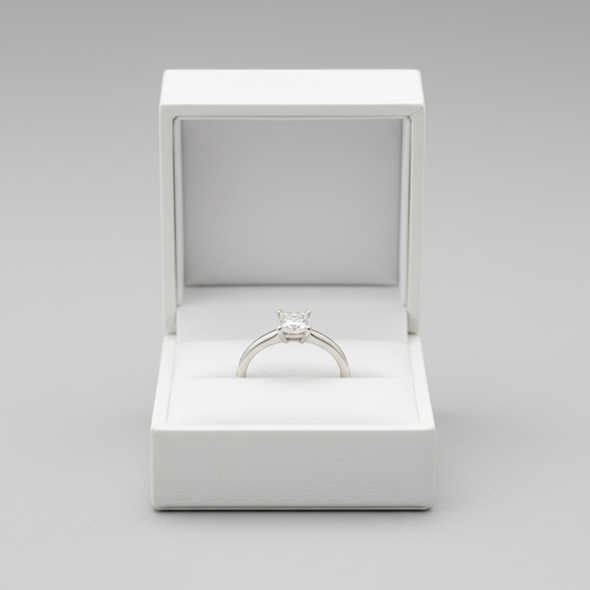 14K White Gold Diamond Solitaire Ring - 0.50ct