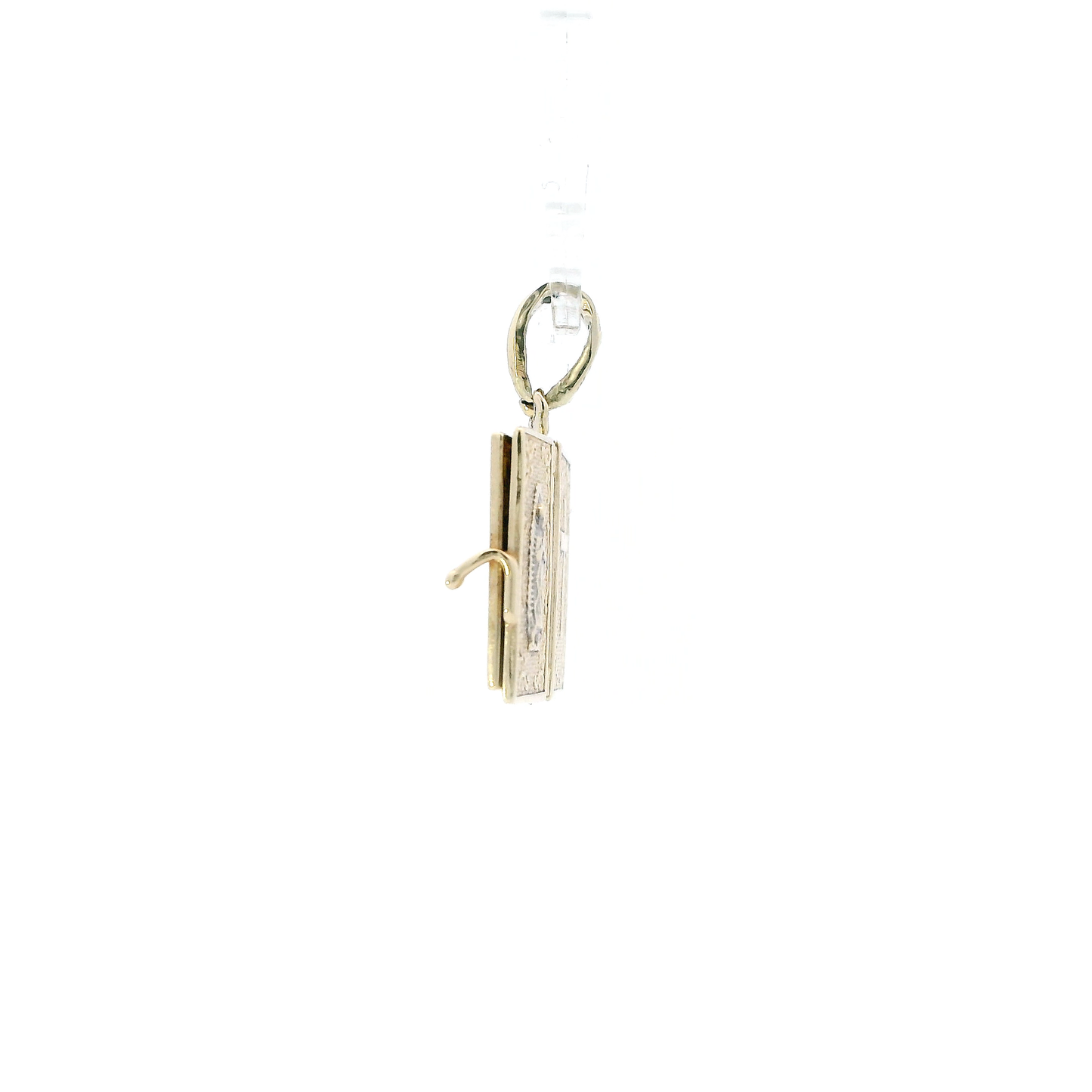 14K Yellow Gold Bible With Verses Pendant