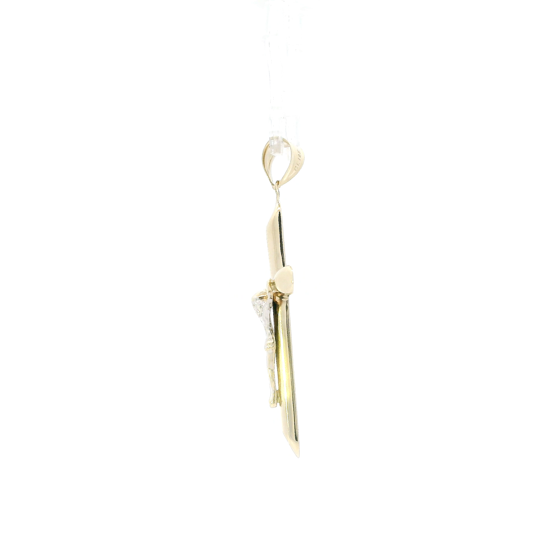 10K Yellow & White Gold Crucifix Pendant