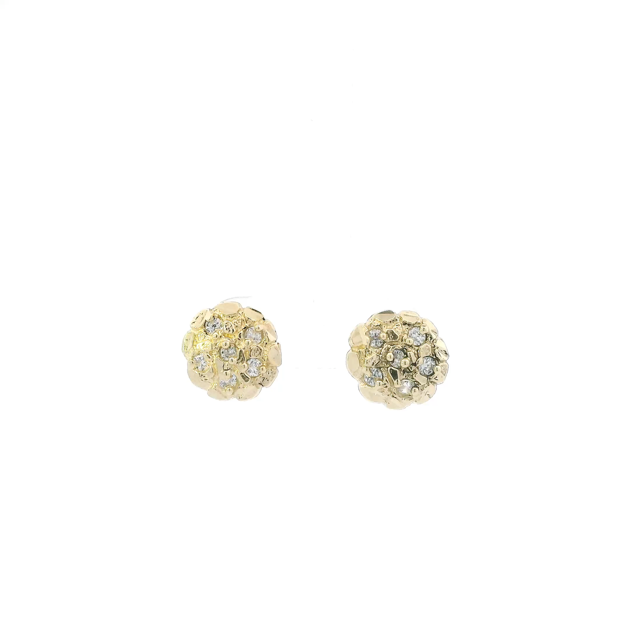 10K Yellow Gold Nugget Stud Earrings
