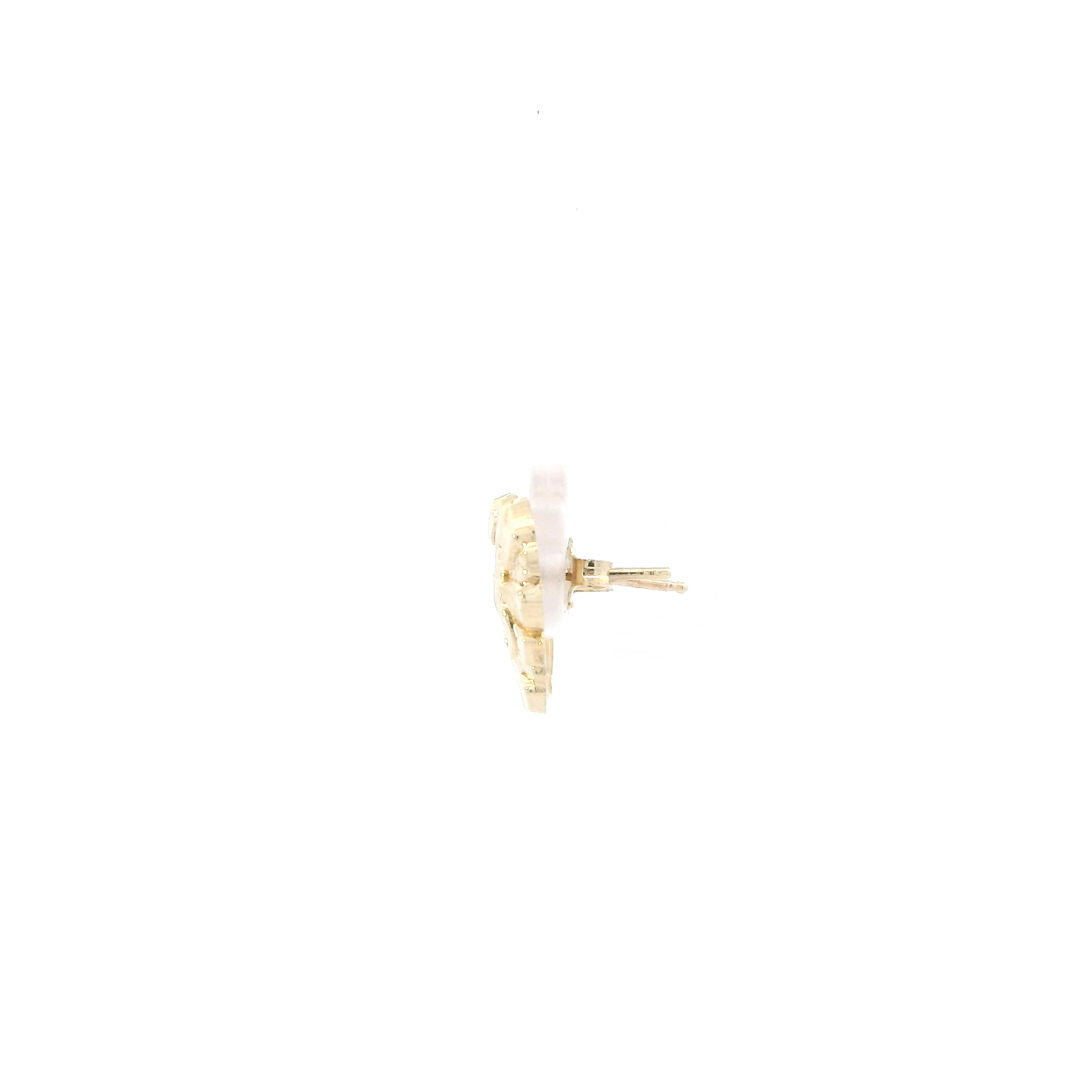 10K Yellow Gold Nugget Heart Earrings