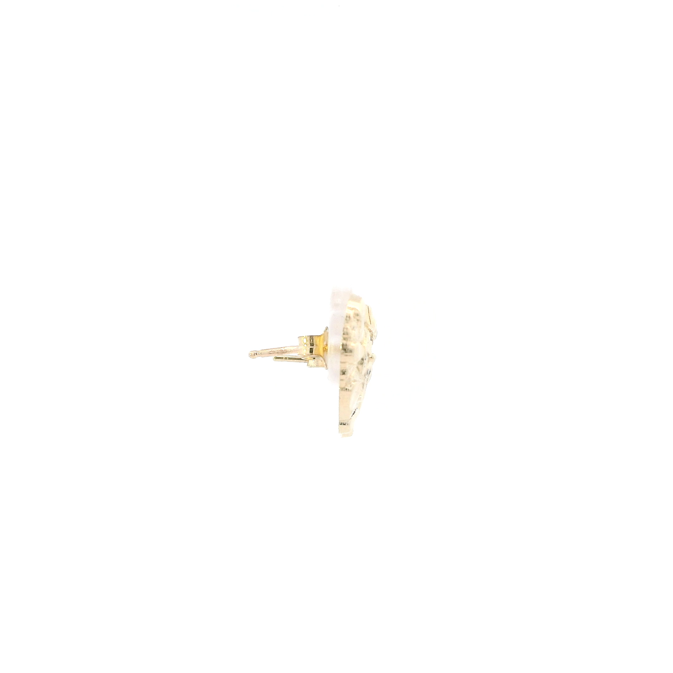10K Yellow Gold Nugget Heart Earrings