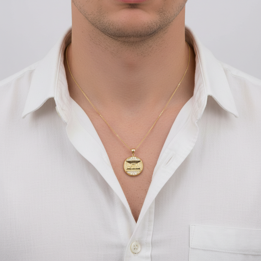 10K Yellow Gold Round Last Supper Pendant