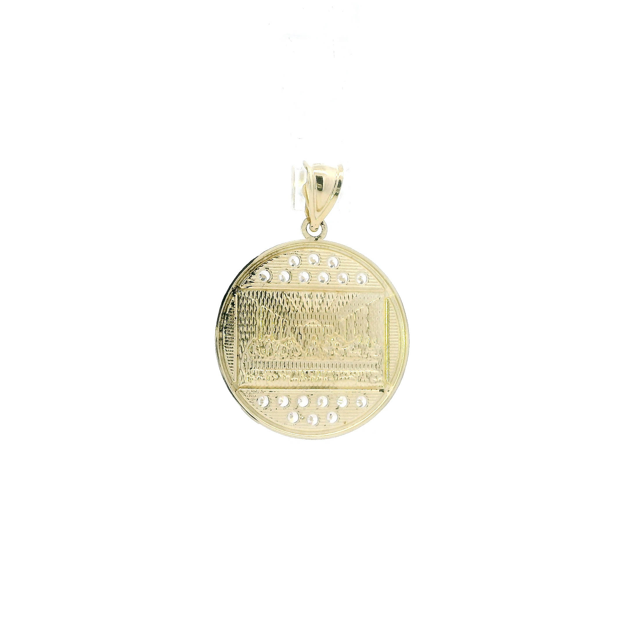 10K Yellow Gold Round Last Supper Pendant