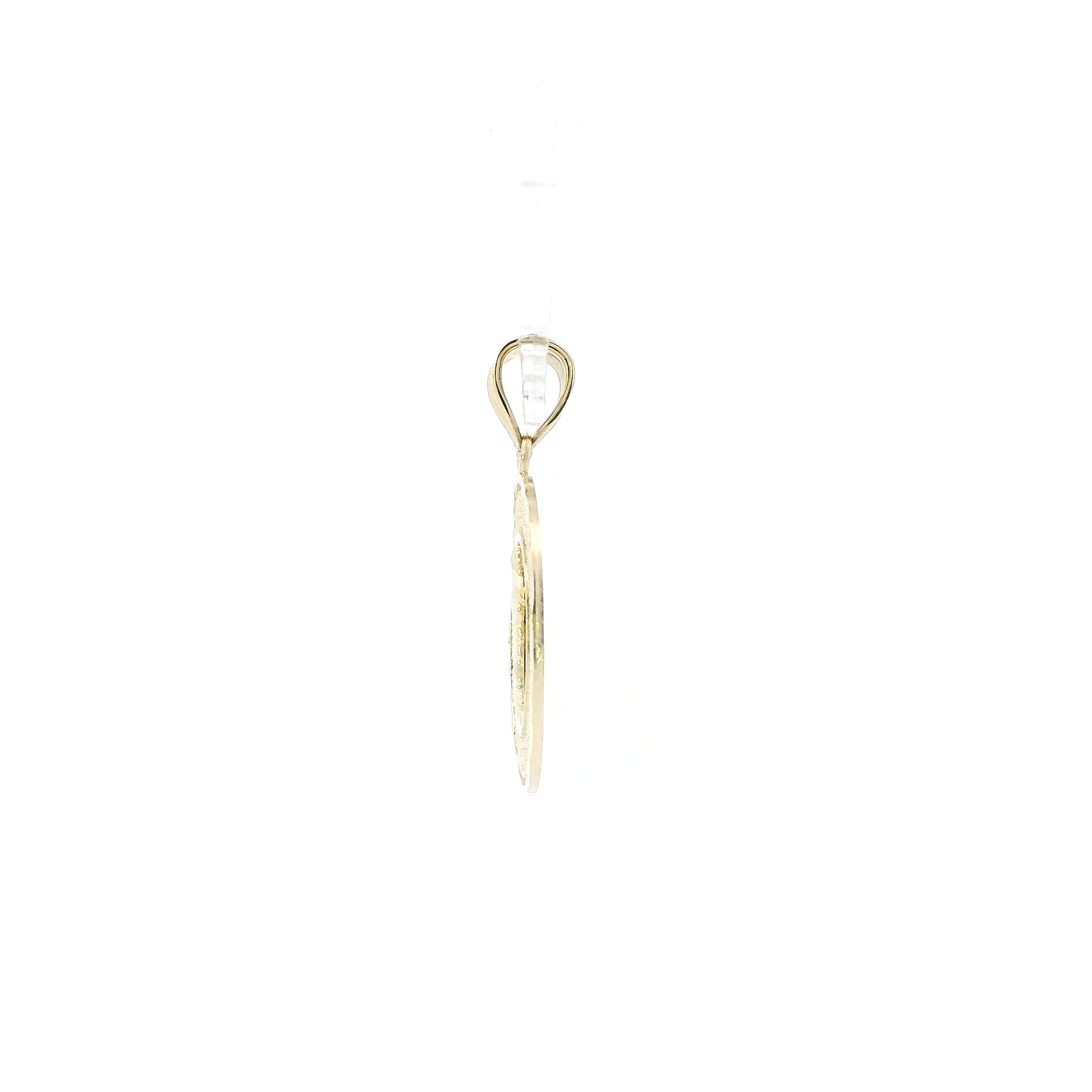 10K Yellow Gold Round Greek Design Religious Pendant