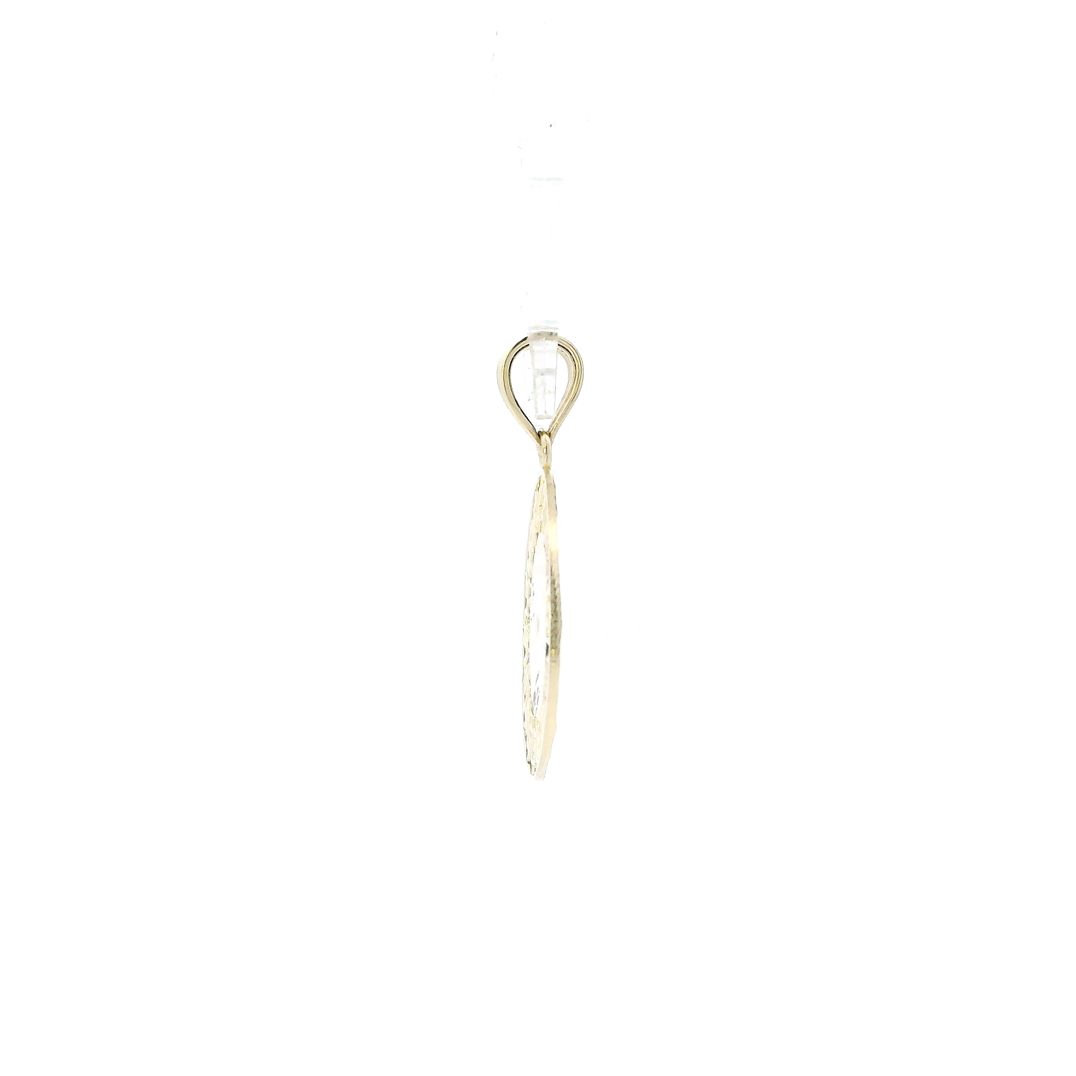 10K Yellow Gold Round Greek Design Religious Pendant
