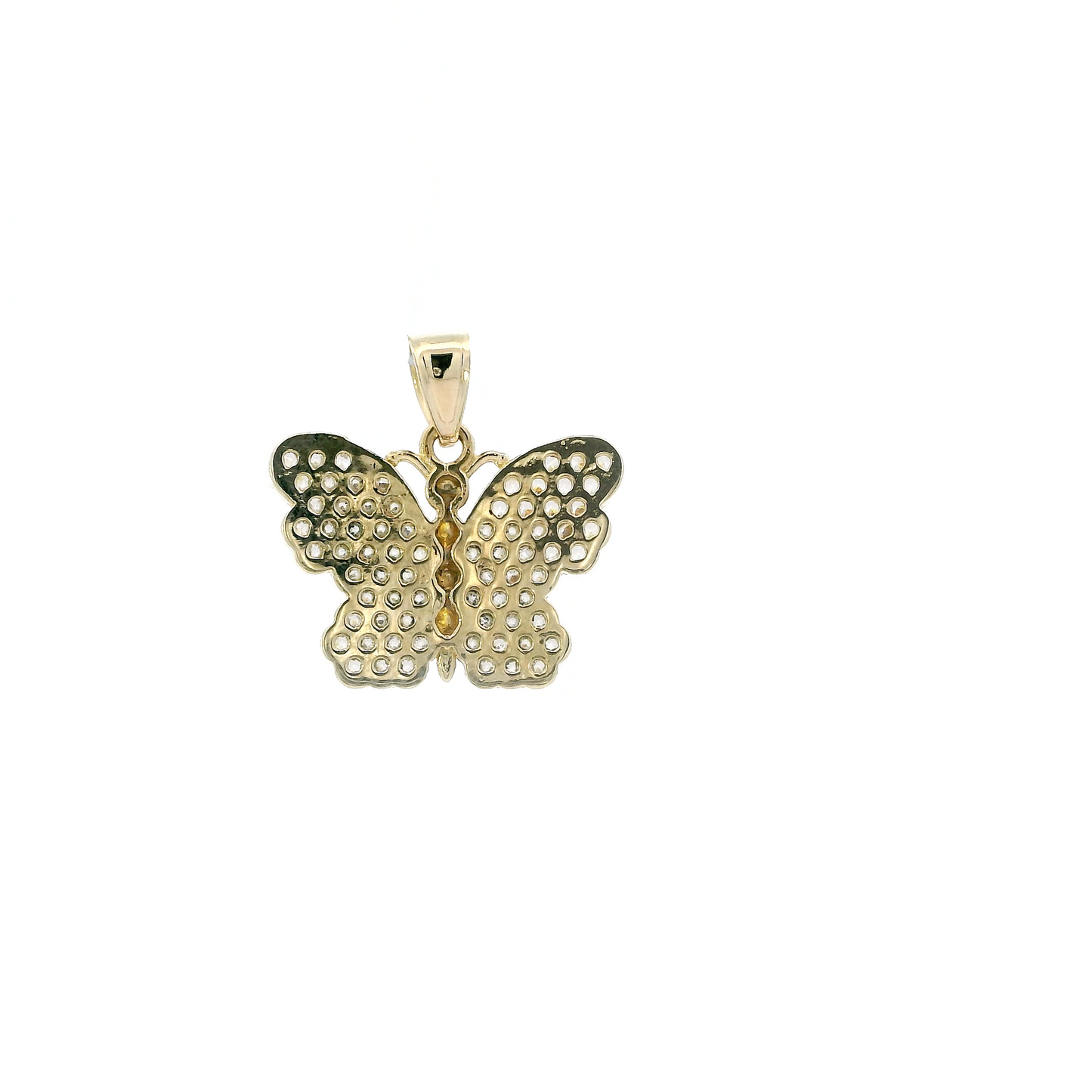 10K Yellow Gold Pave Butterfly Pendant