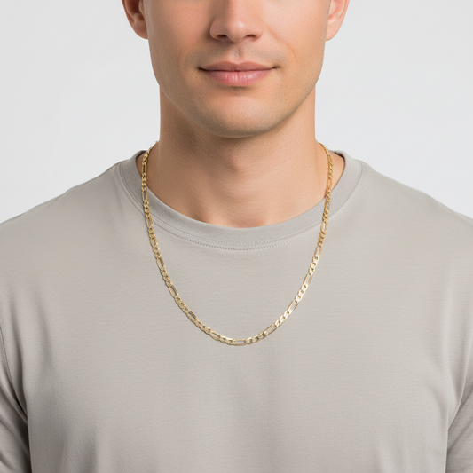 14K Yellow Gold 27.5" Figaro Chain