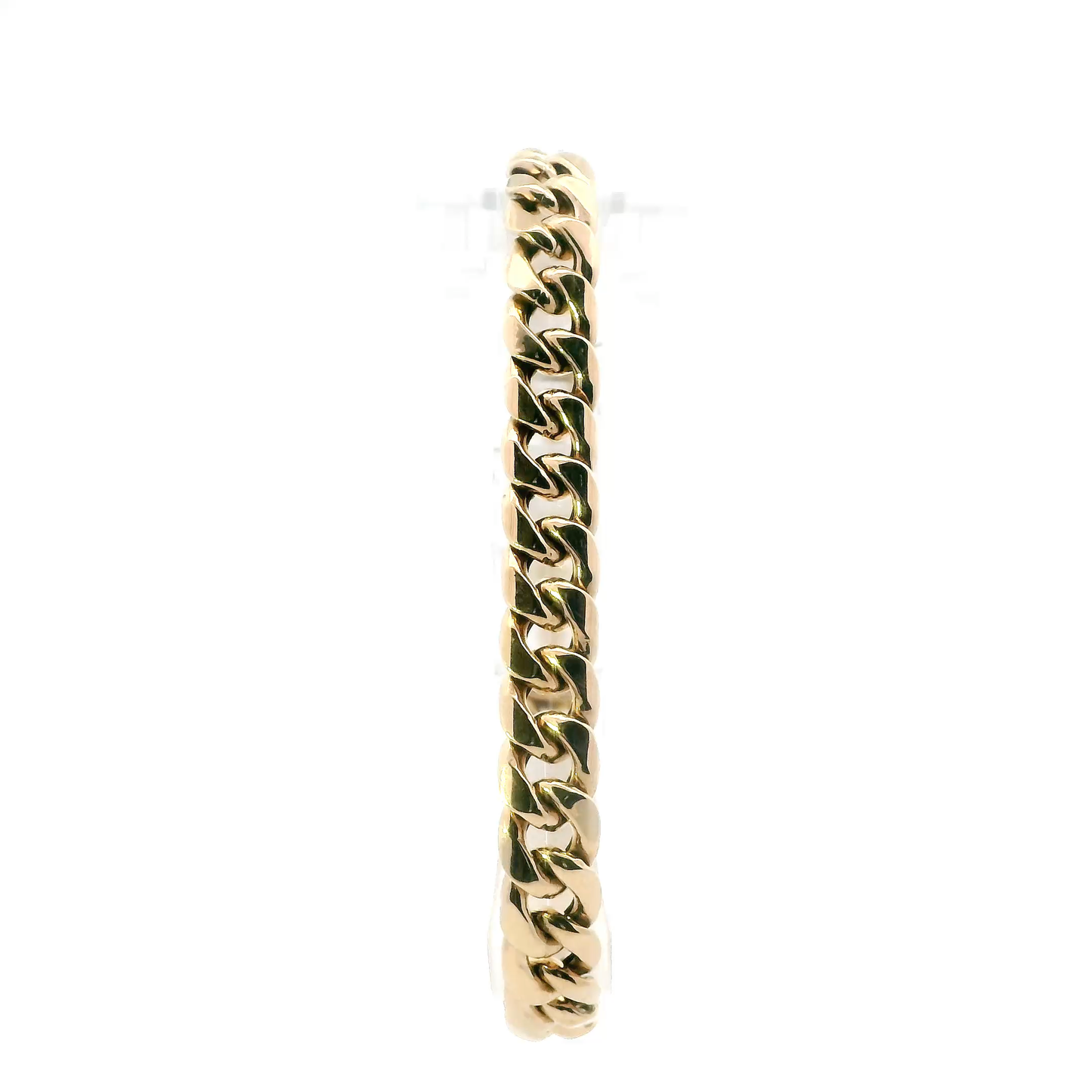 10K Yellow Gold 9" Hollow Curb Bracelet