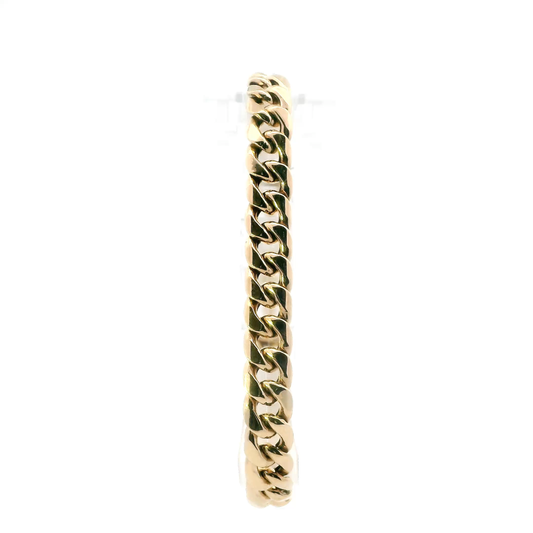 10K Yellow Gold 9" Hollow Curb Bracelet