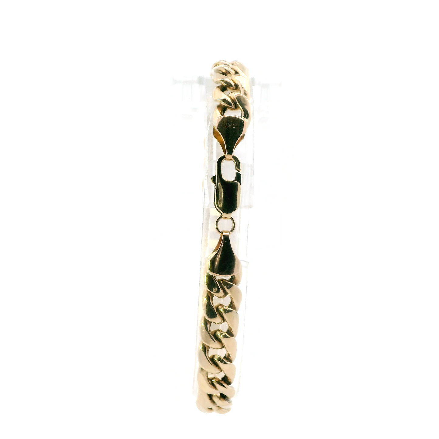 10K Yellow Gold 9" Hollow Curb Bracelet