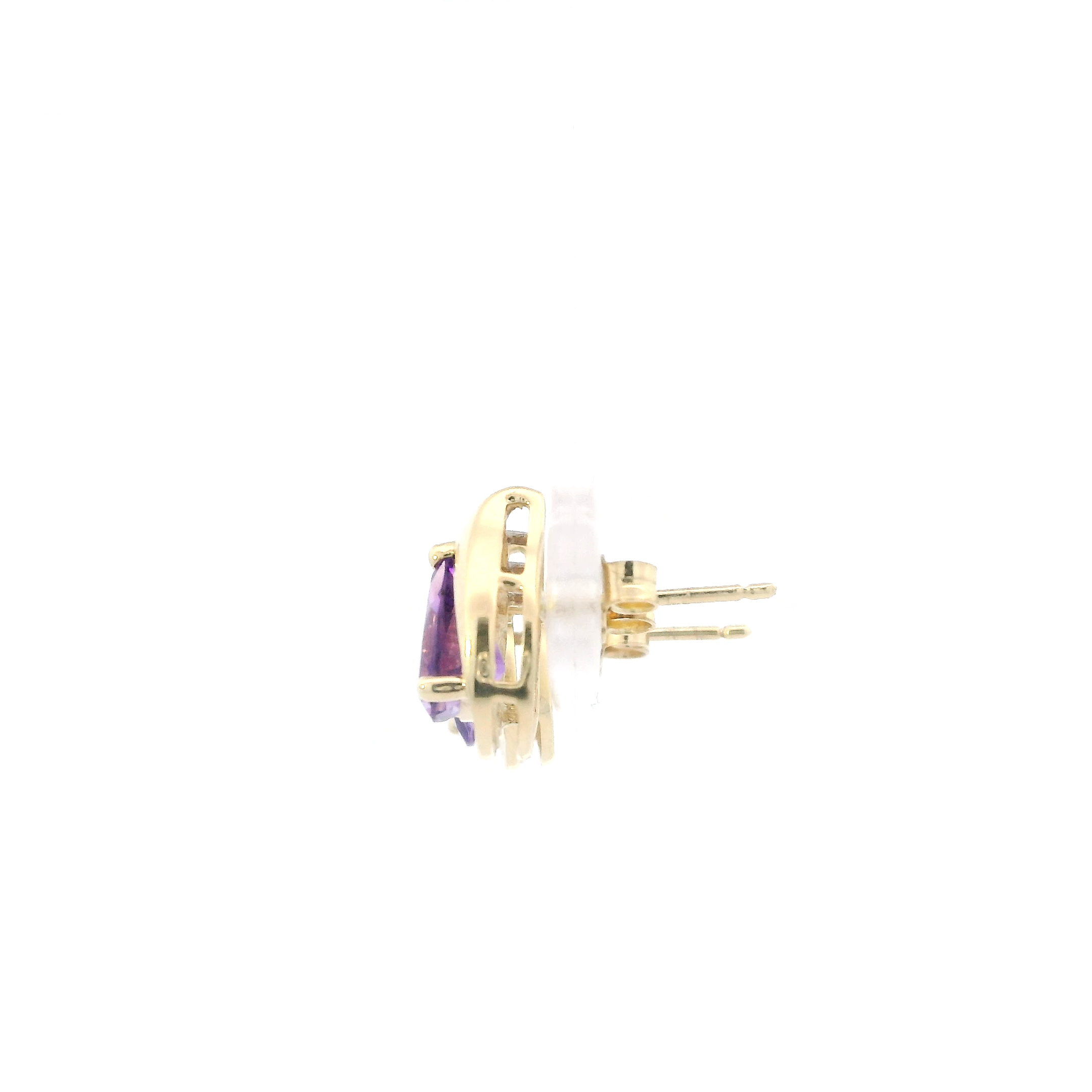10K Yellow Gold Amethyst Earrings