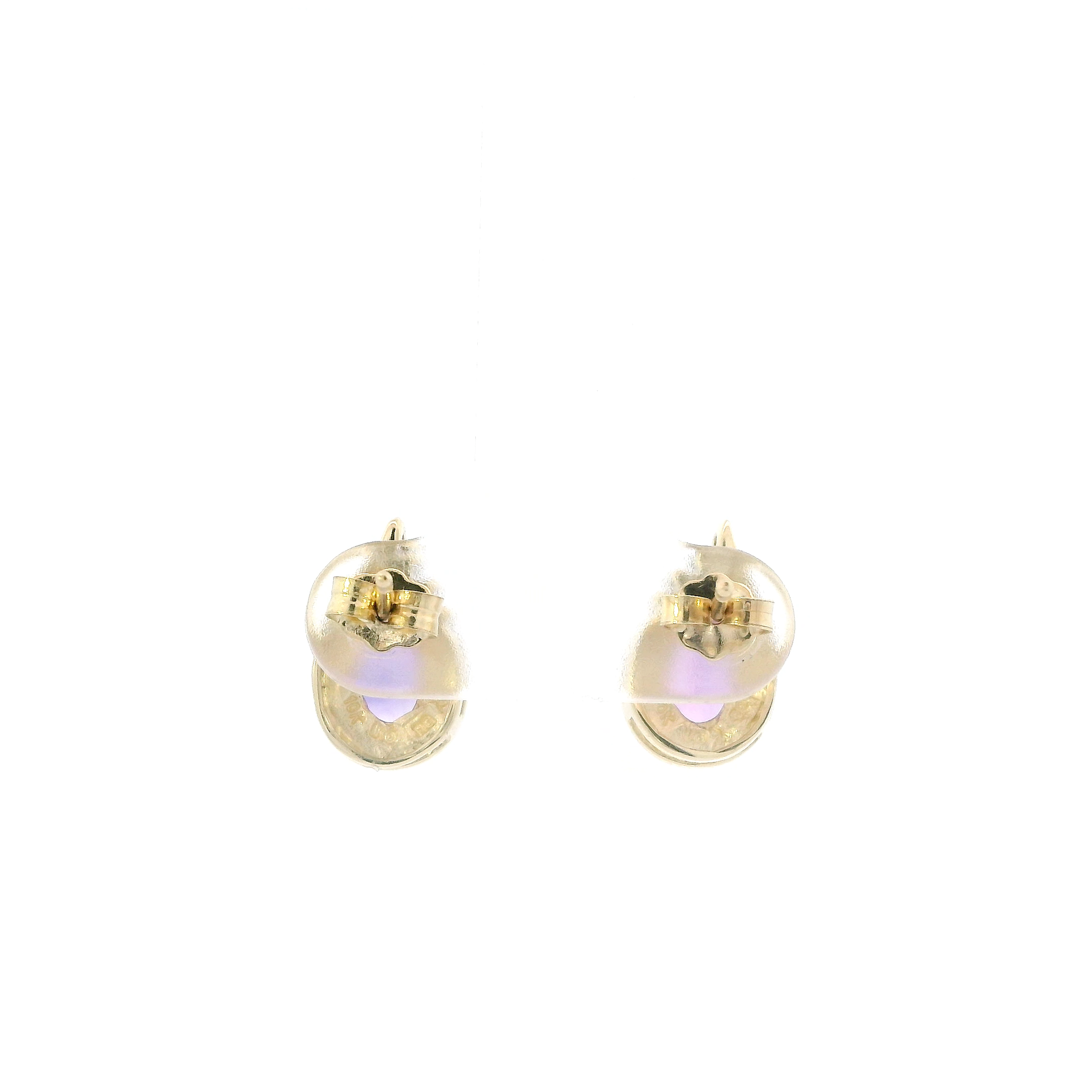 10K Yellow Gold Amethyst Earrings