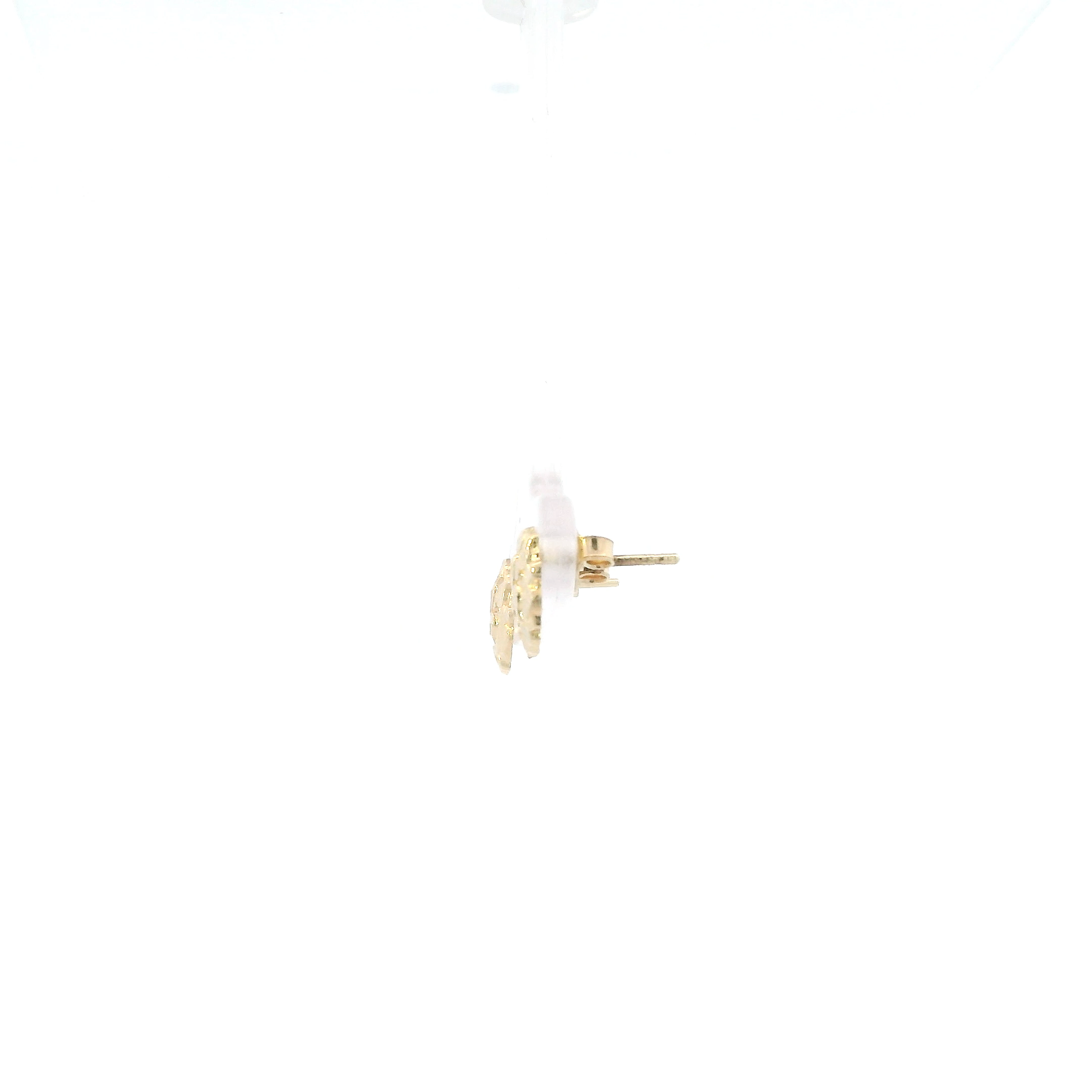 10K Yellow Gold Round Nugget Earrings