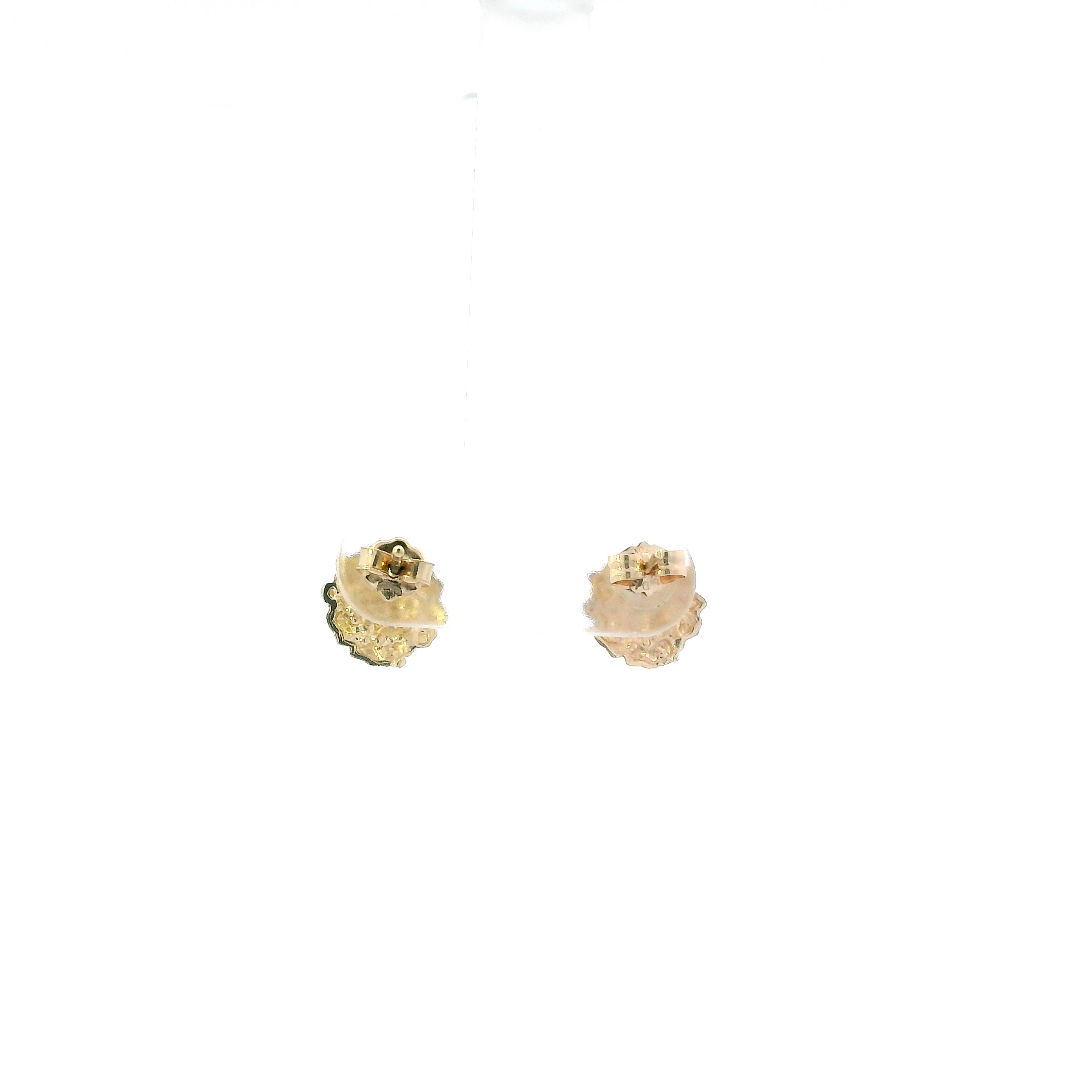 10K Yellow Gold Round Nugget Earrings