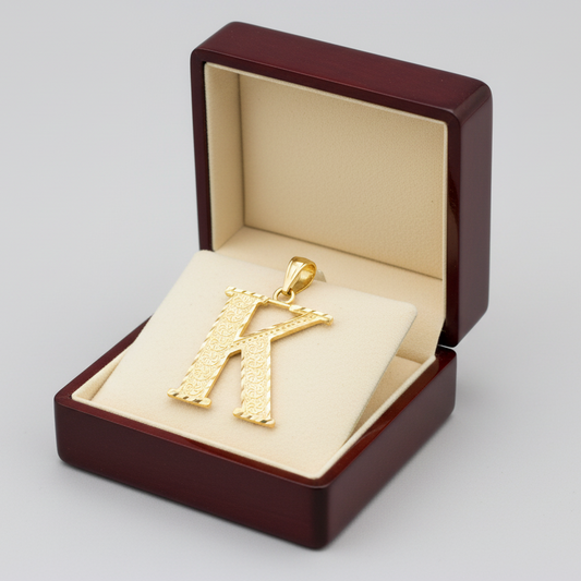 10K Yellow Gold Letter "K" Pendant