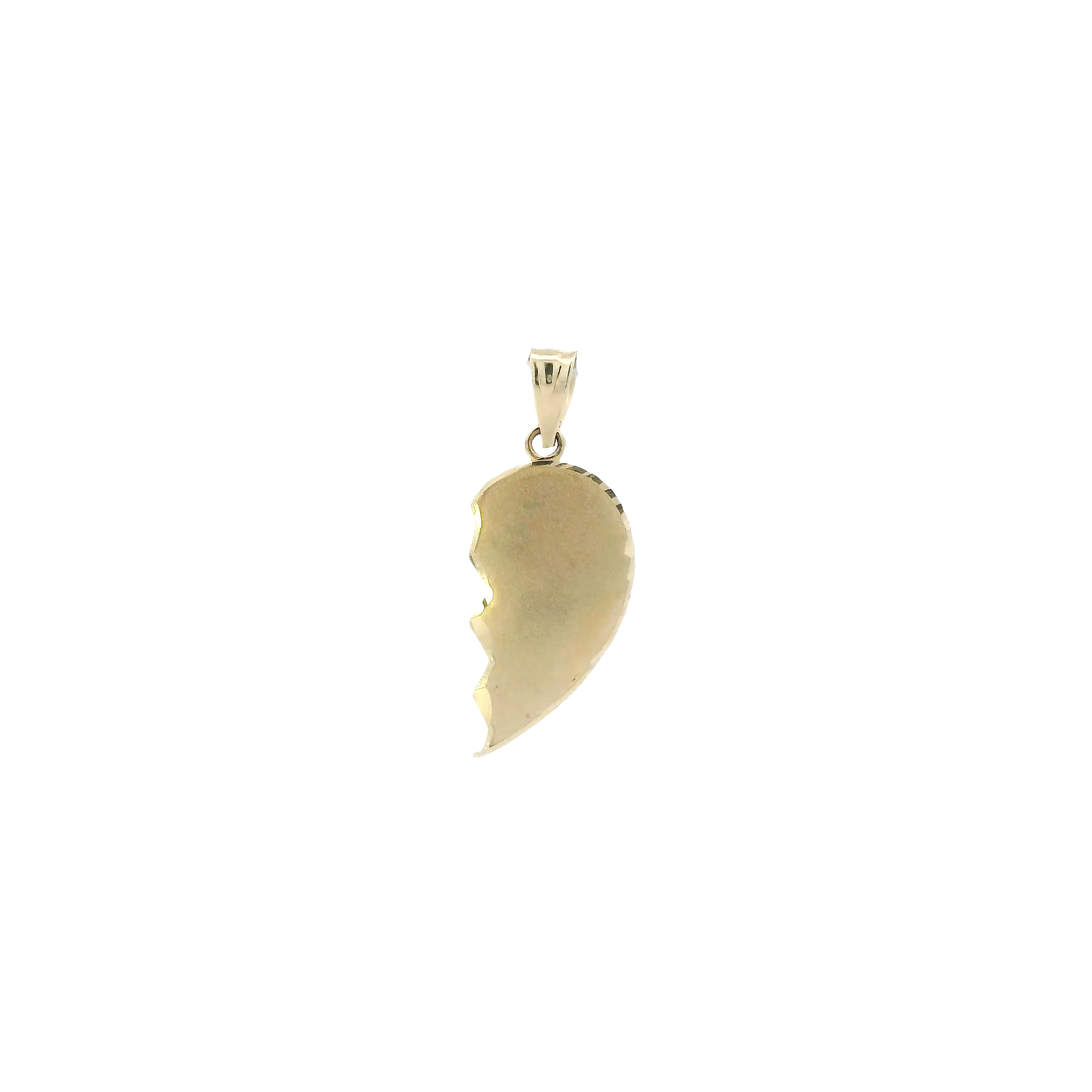 10K Yellow Gold Two Half Heart Pendants