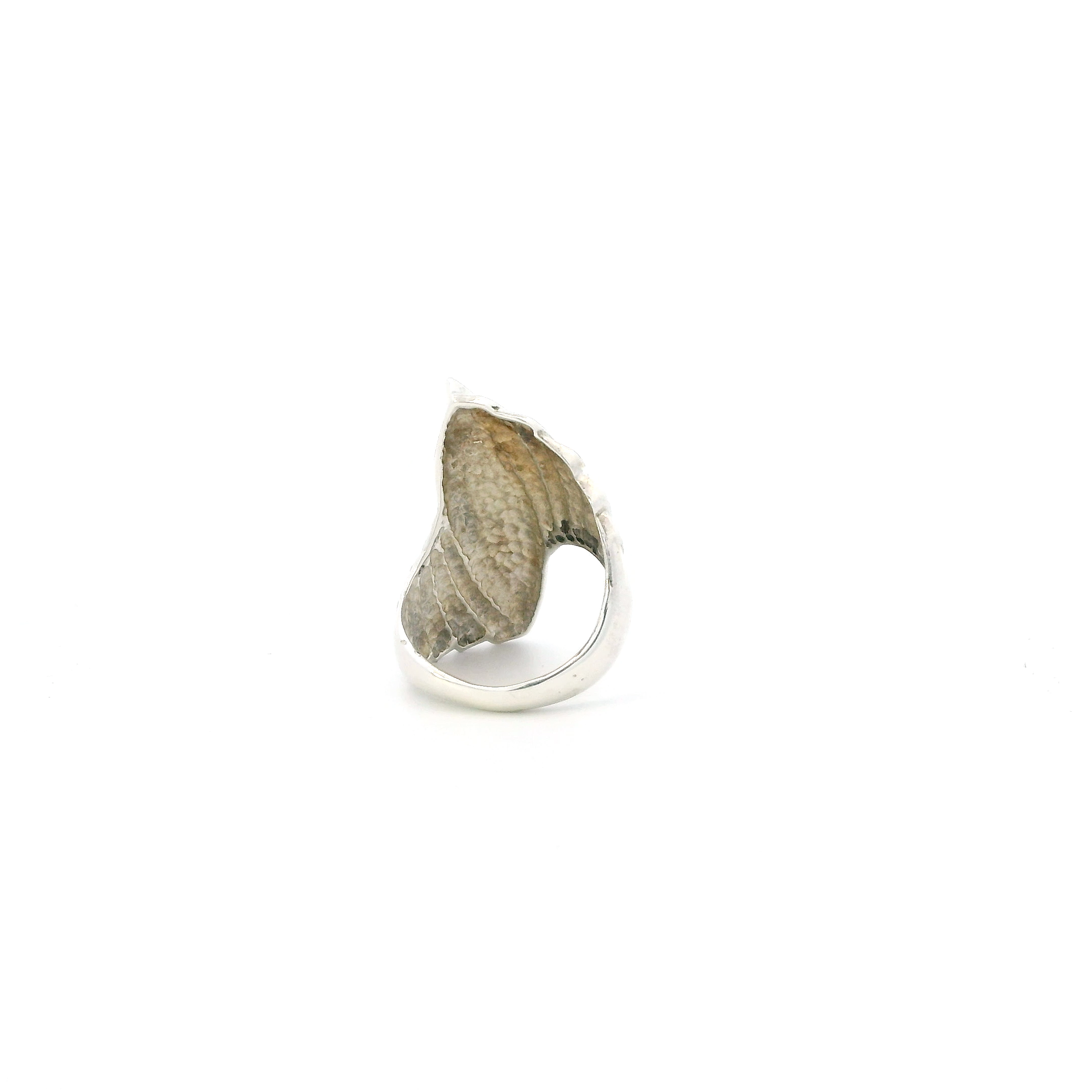 Sterling Silver Signed Oblong Opal Sterling Silver Ring