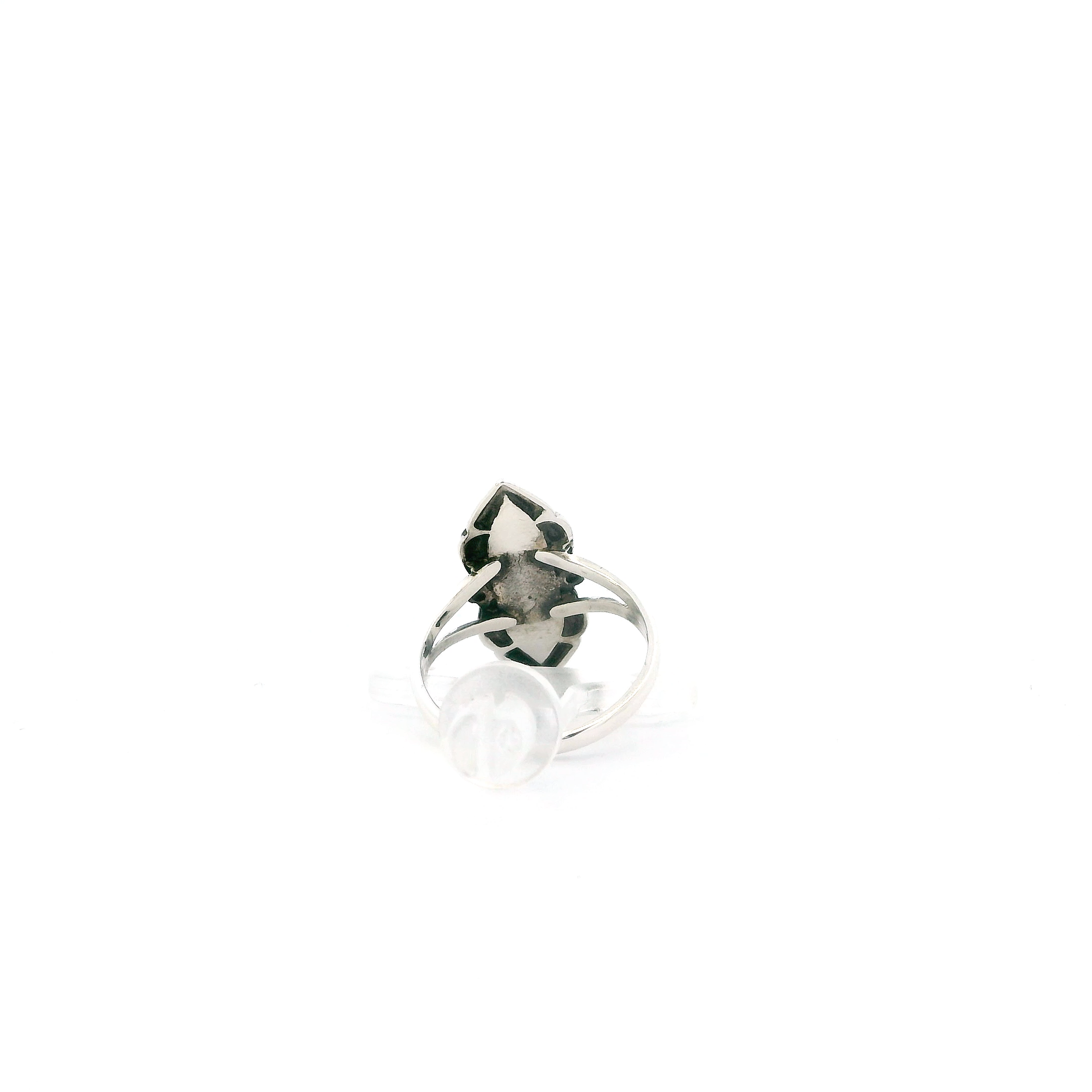 Native American Sterling Silver Oblong Turquoise Ring