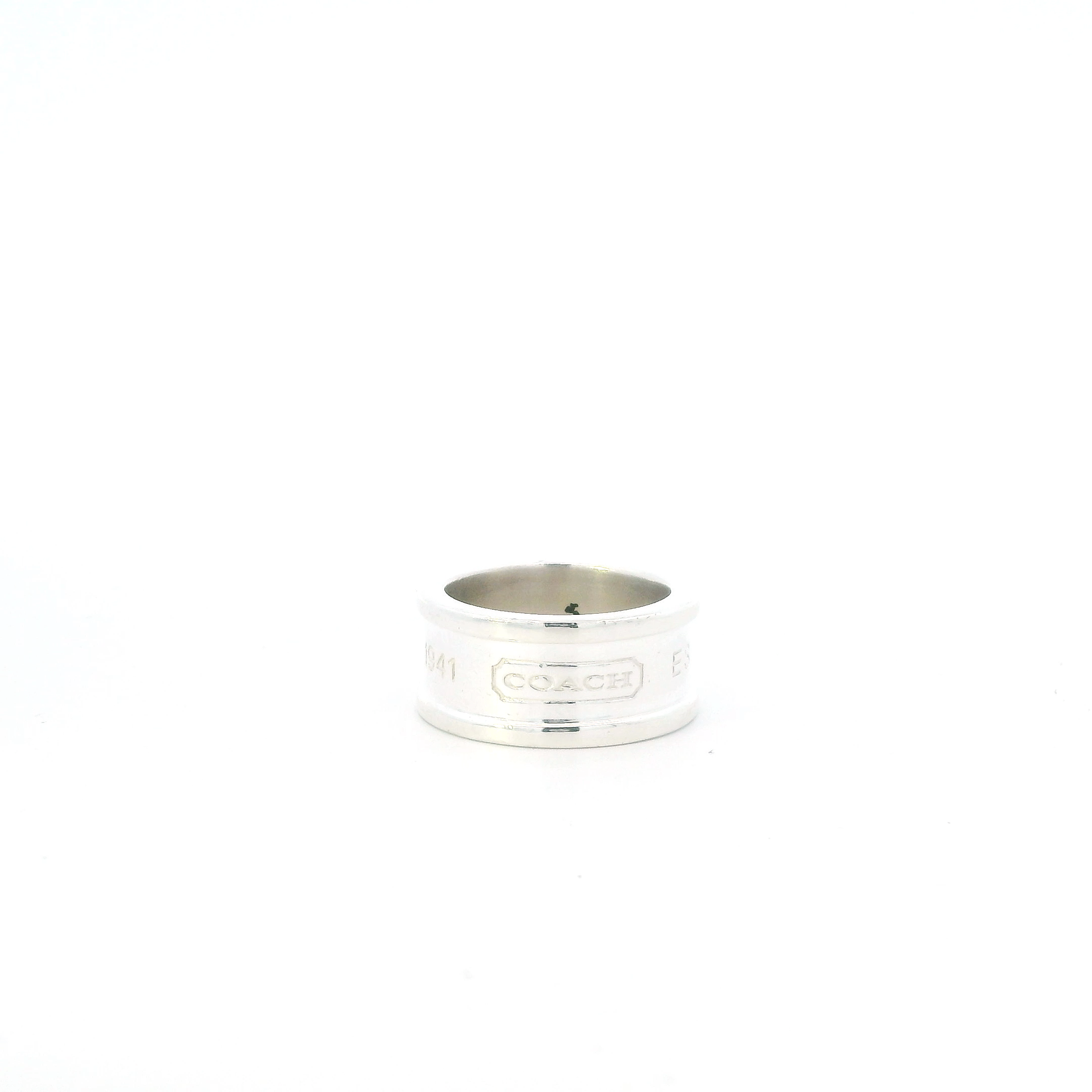 Coach Sterling Silver Wide Band Ring
