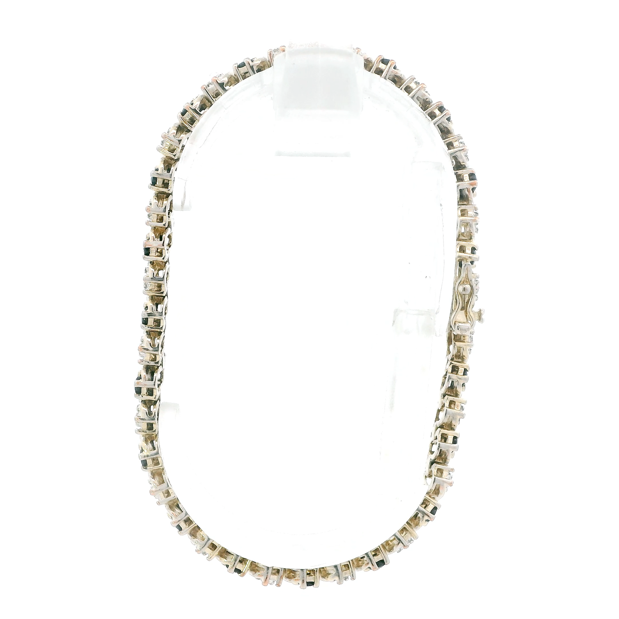 Sterling Silver Blue Sapphire Tennis Bracelet