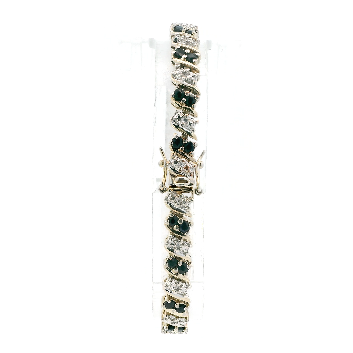 Sterling Silver Blue Sapphire Tennis Bracelet