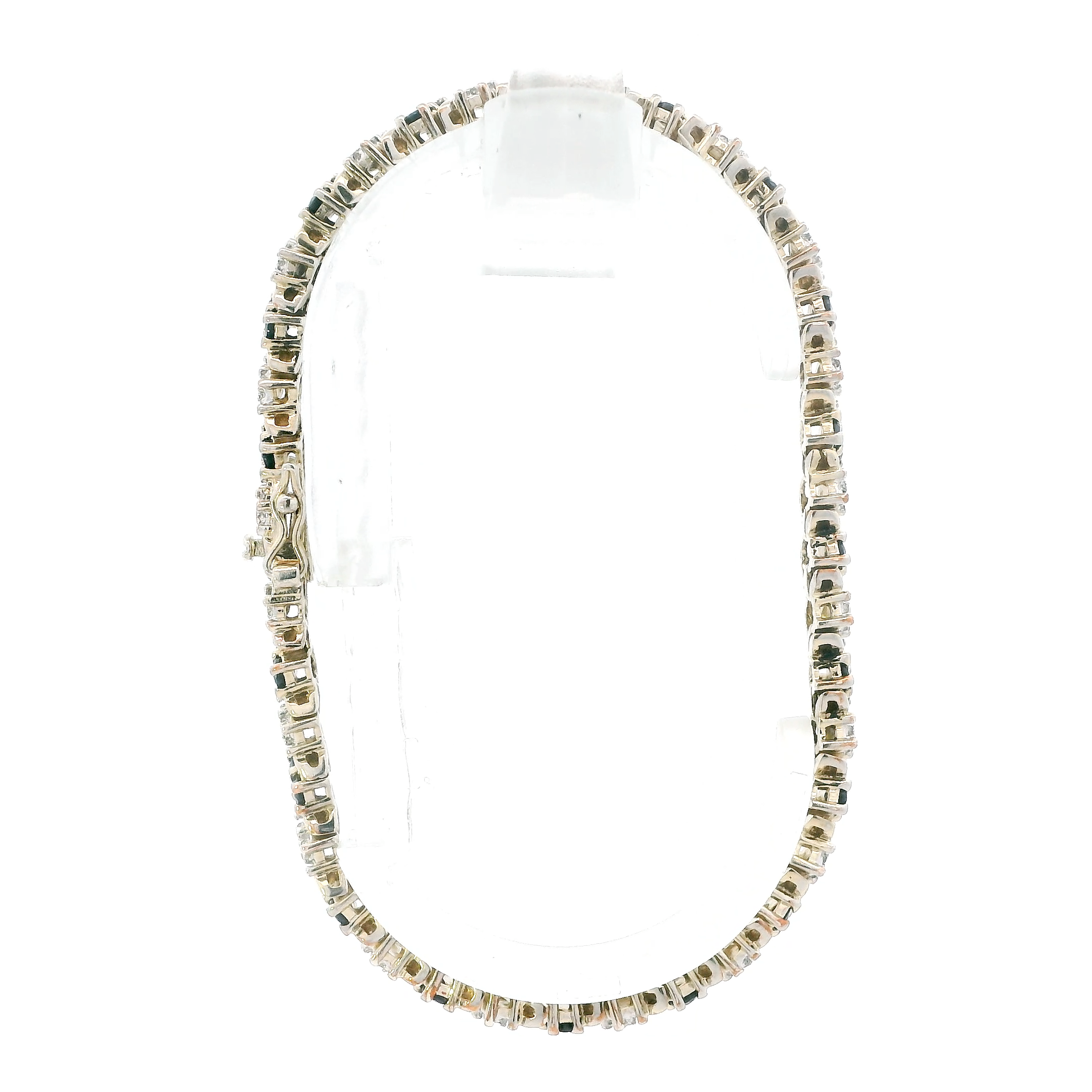 Sterling Silver Blue Sapphire Tennis Bracelet