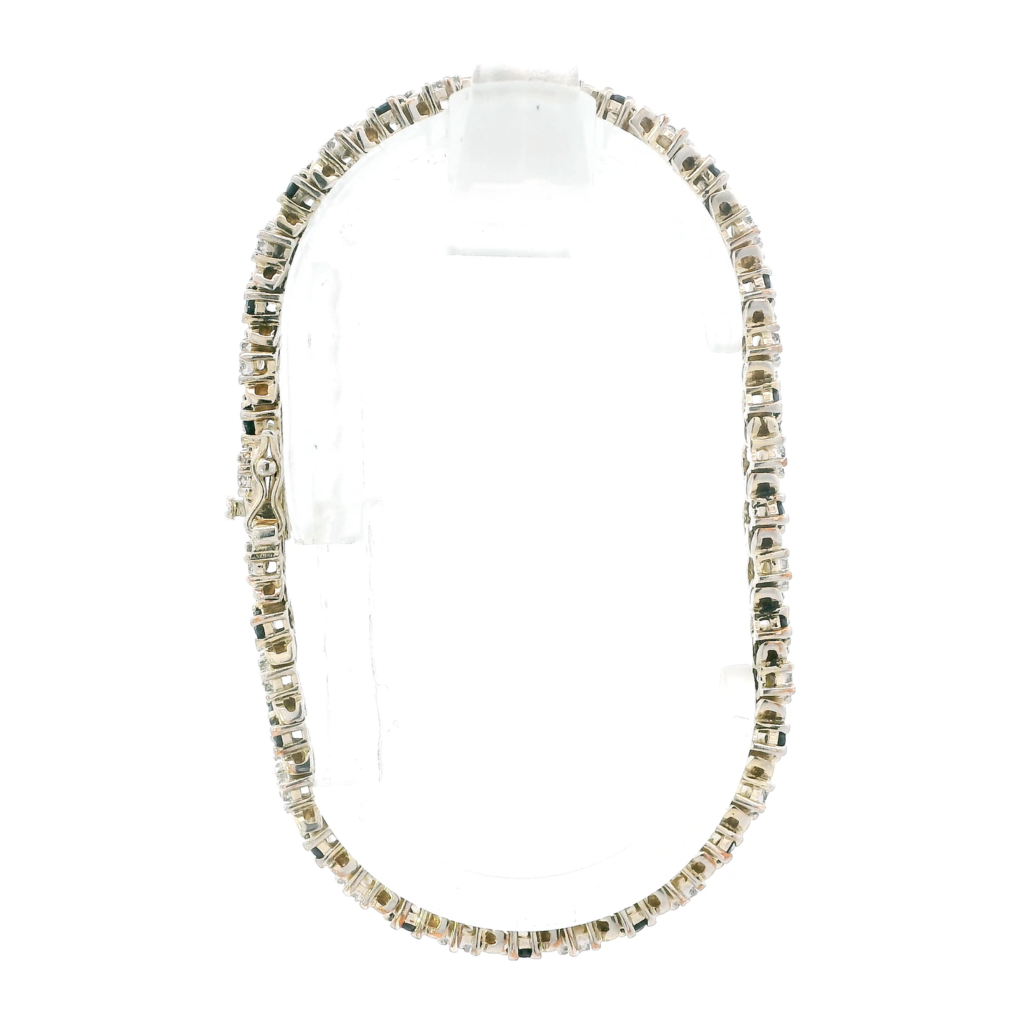 Sterling Silver Blue Sapphire Tennis Bracelet