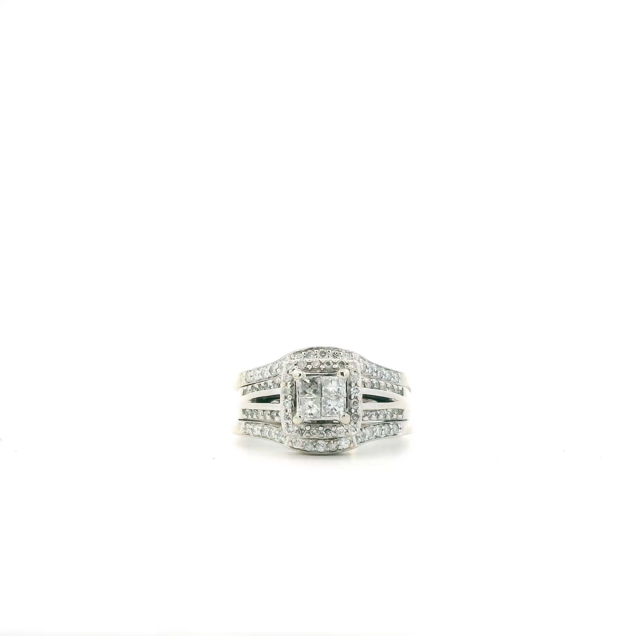 10K/14K White Gold Diamond Women's Ring - 0.69ct
