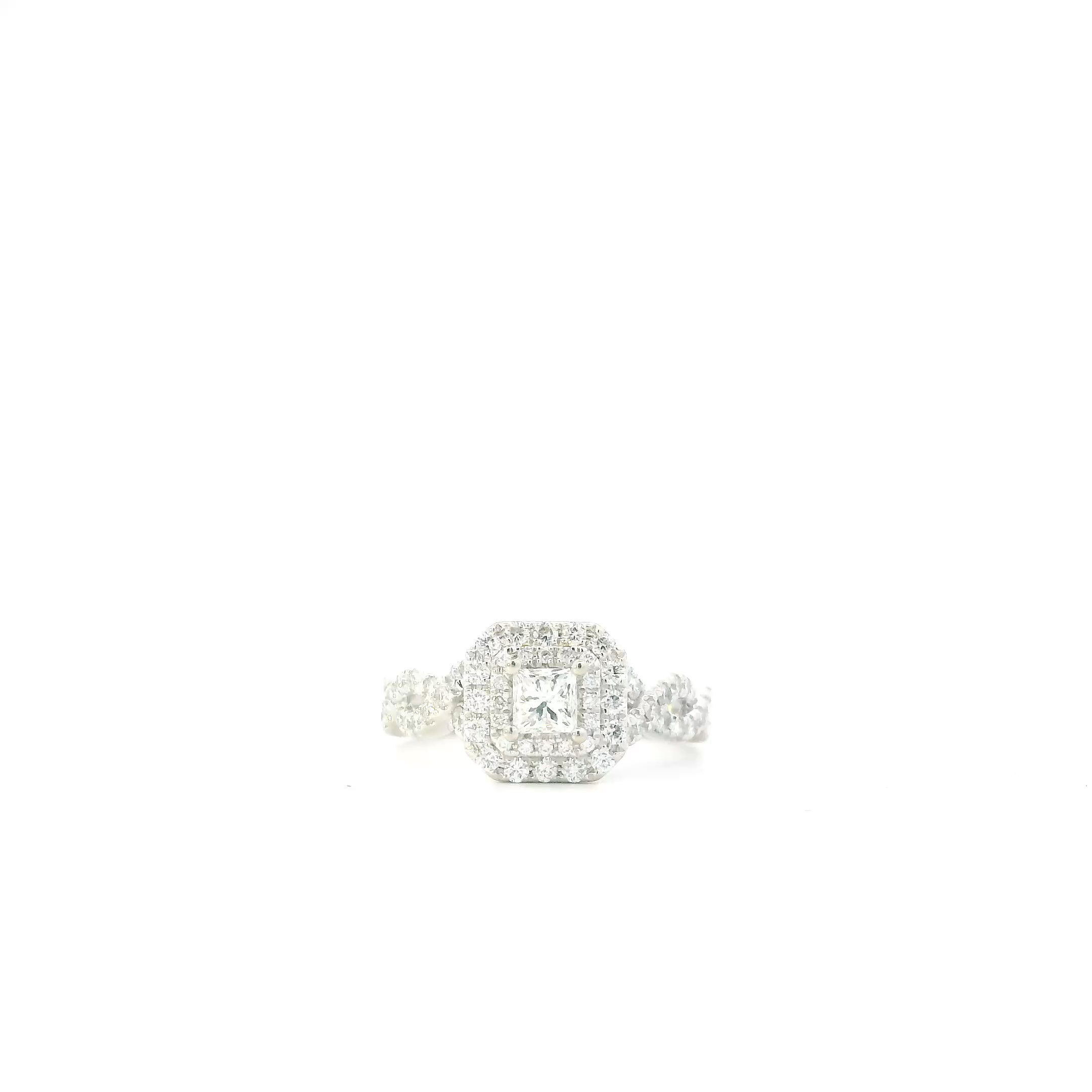 14K White Gold Diamond & Blue Sapphire Vera Wang Women's Ring - 1.00ct