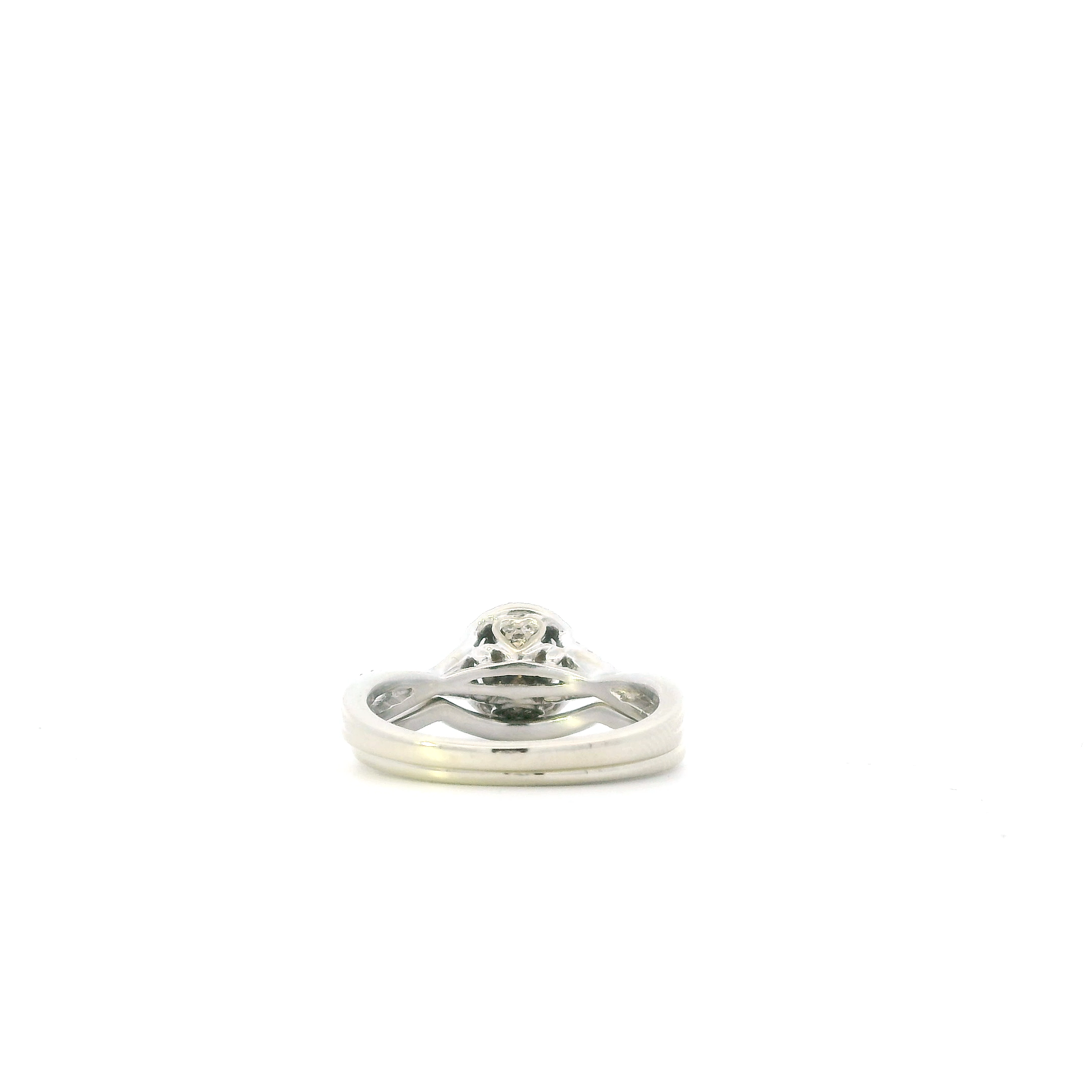 10K White Gold Diamond Women's Engagement & Wedding Ring Set - 0.50ct