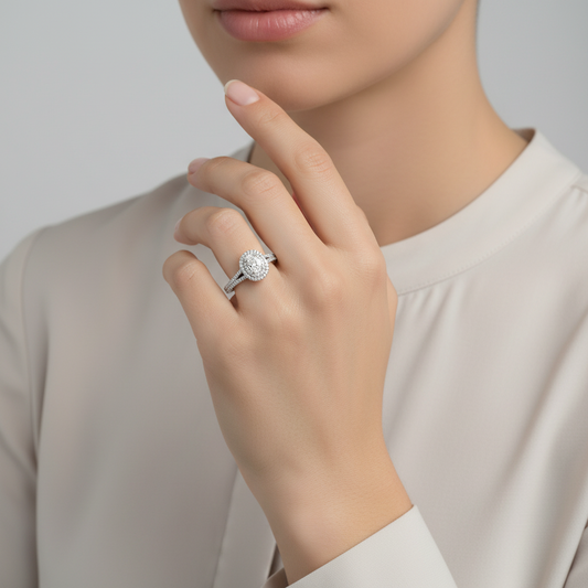 14K White Gold Diamond Women's Ring - 1.20ct