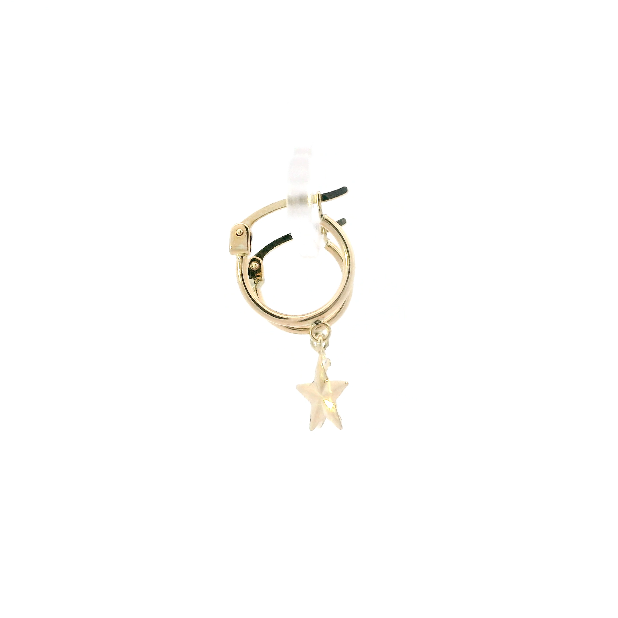 10K Yellow Gold Star & Moon Hoop Earrings