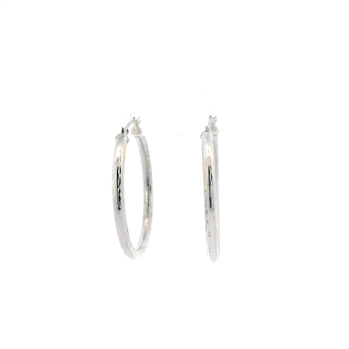 10K White Gold Hoop Earrings
