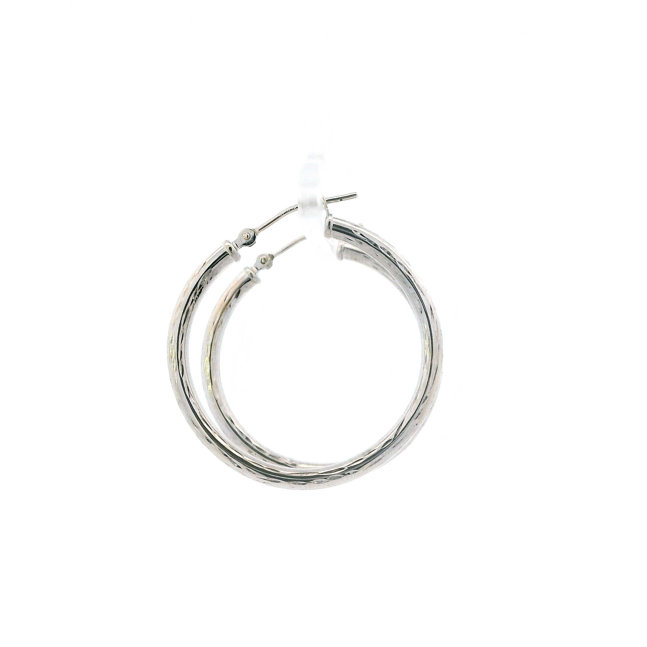 10K White Gold Hoop Earrings