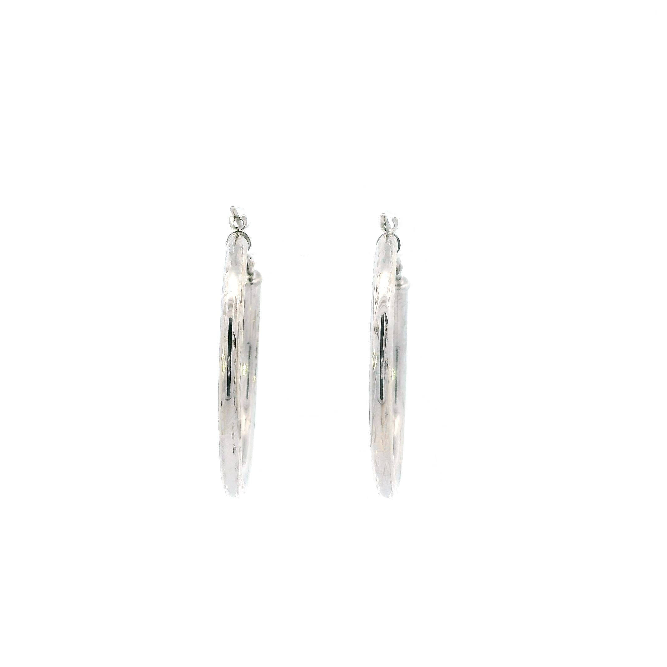 10K White Gold Hoop Earrings