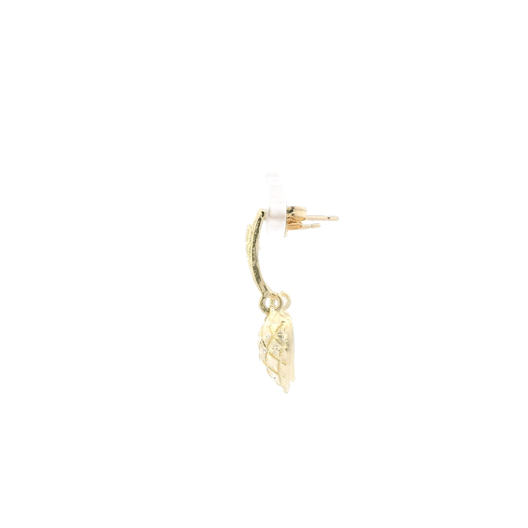 14K Yellow Gold Heart Dangle Earrings