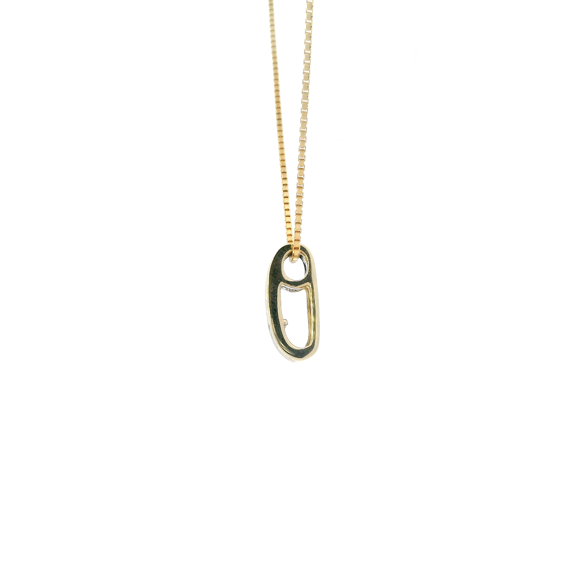 14K Yellow Gold Diamond Pendant & 17.5