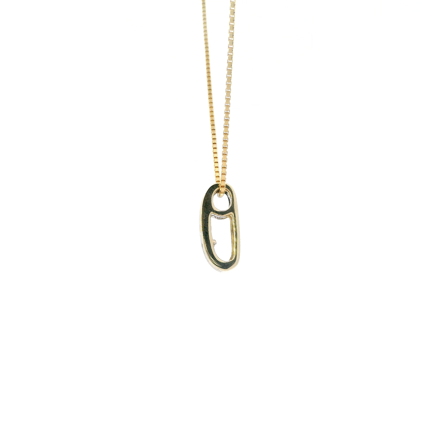 14K Yellow Gold Diamond Pendant & 17.5" Box Chain -0.63ct