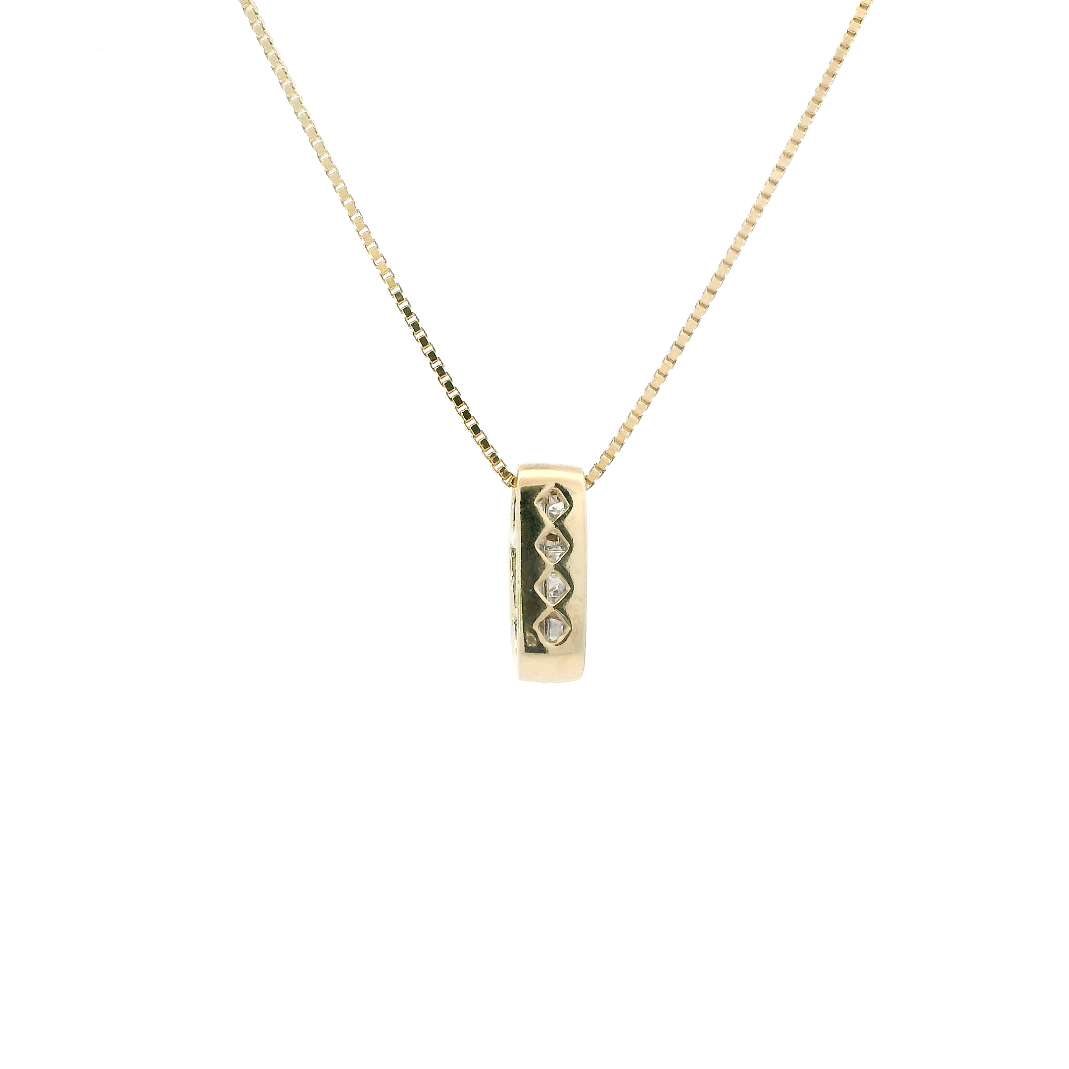 14K Yellow Gold Diamond Pendant & 17.5