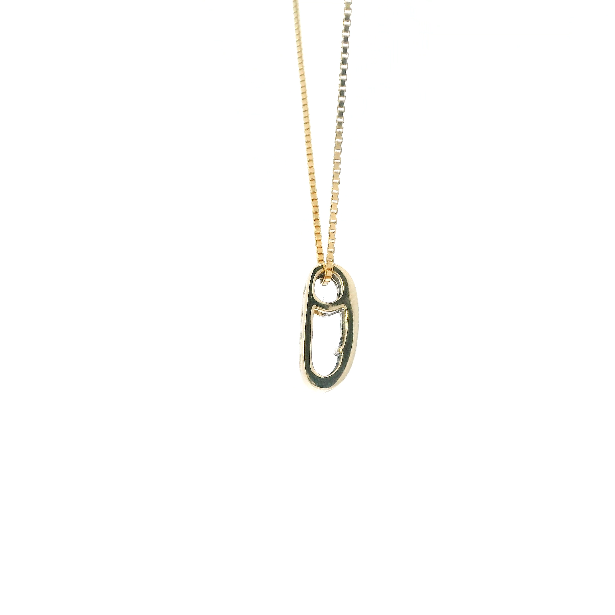 14K Yellow Gold Diamond Pendant & 17.5