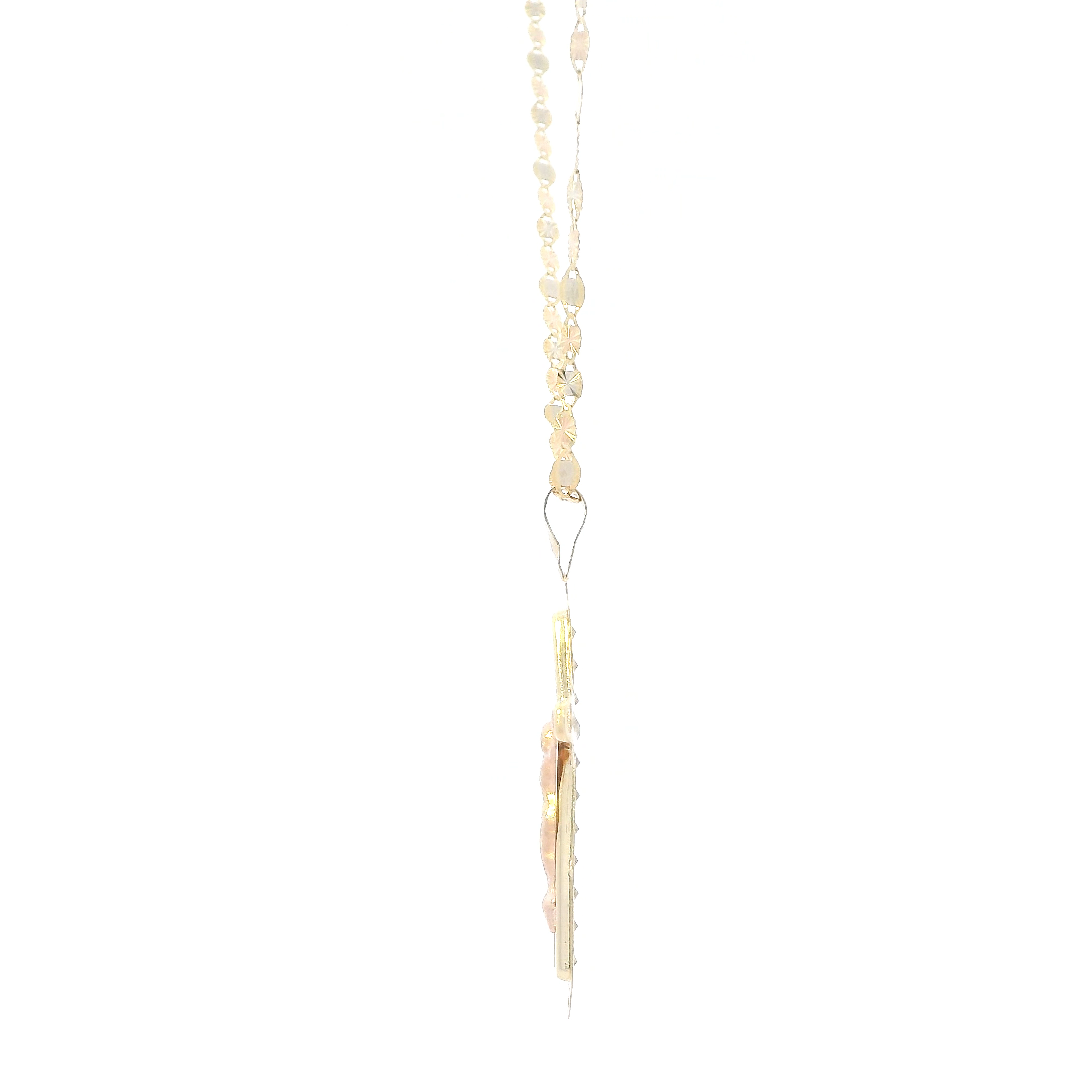 14K Yellow & Rose Gold Crucifix Pendant & Tri Color 18