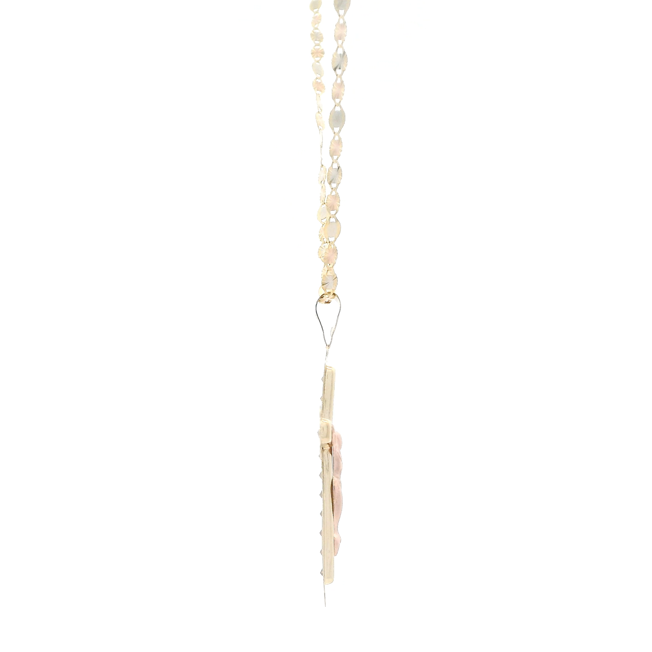 14K Yellow & Rose Gold Crucifix Pendant & Tri Color 18