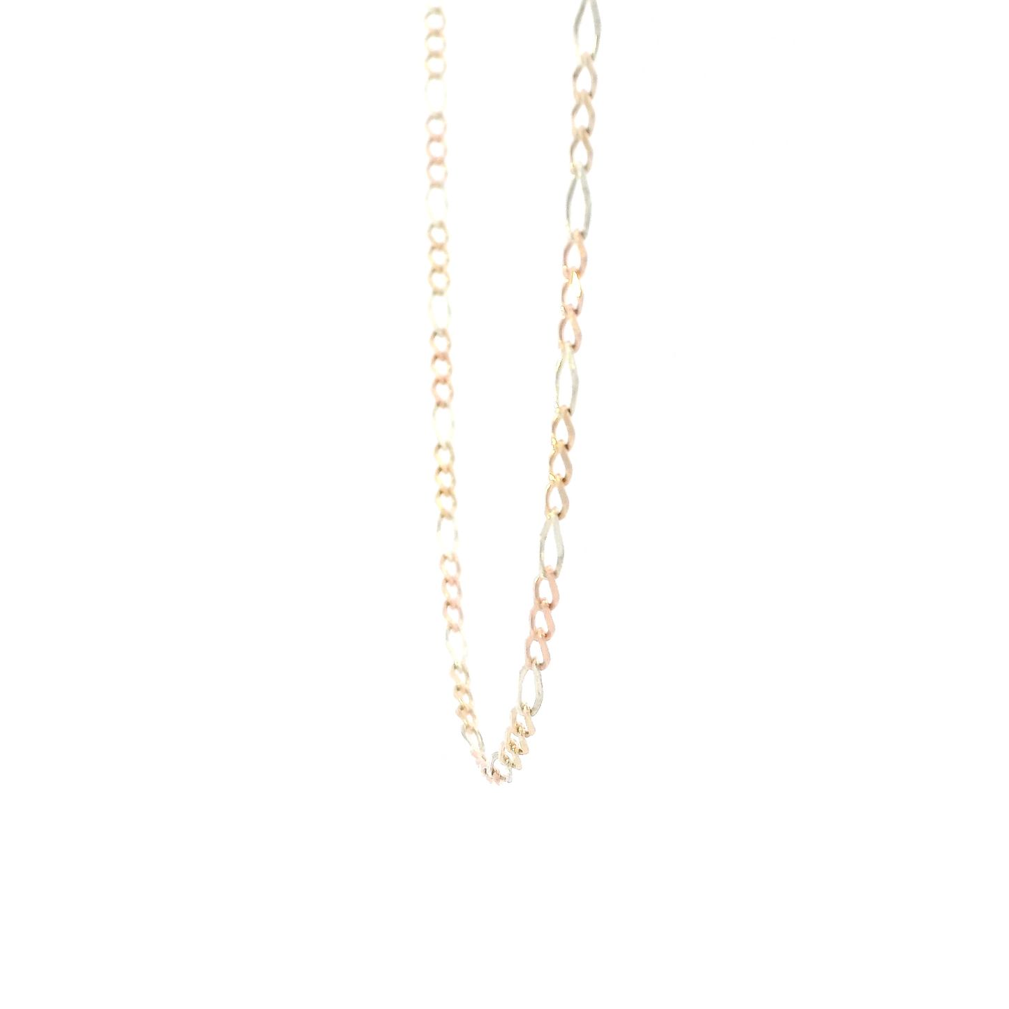 10K Tri Color 20" Figaro Chain