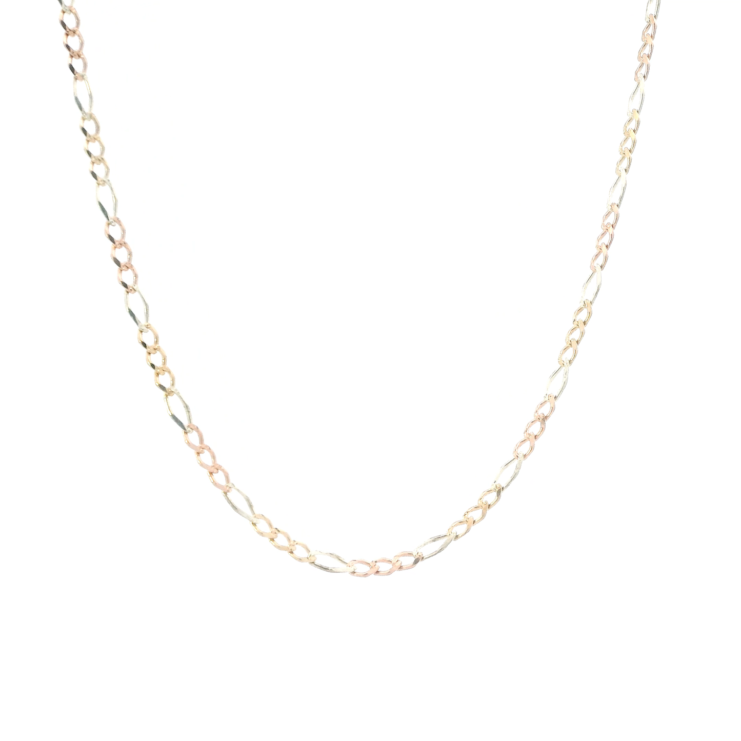 10K Tri Color 20" Figaro Chain