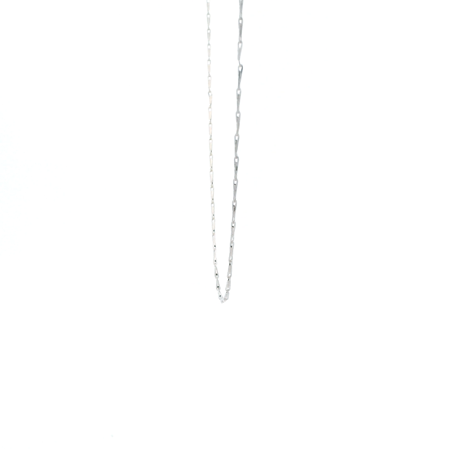 14K White Gold 14.5" Paper Clip Chain