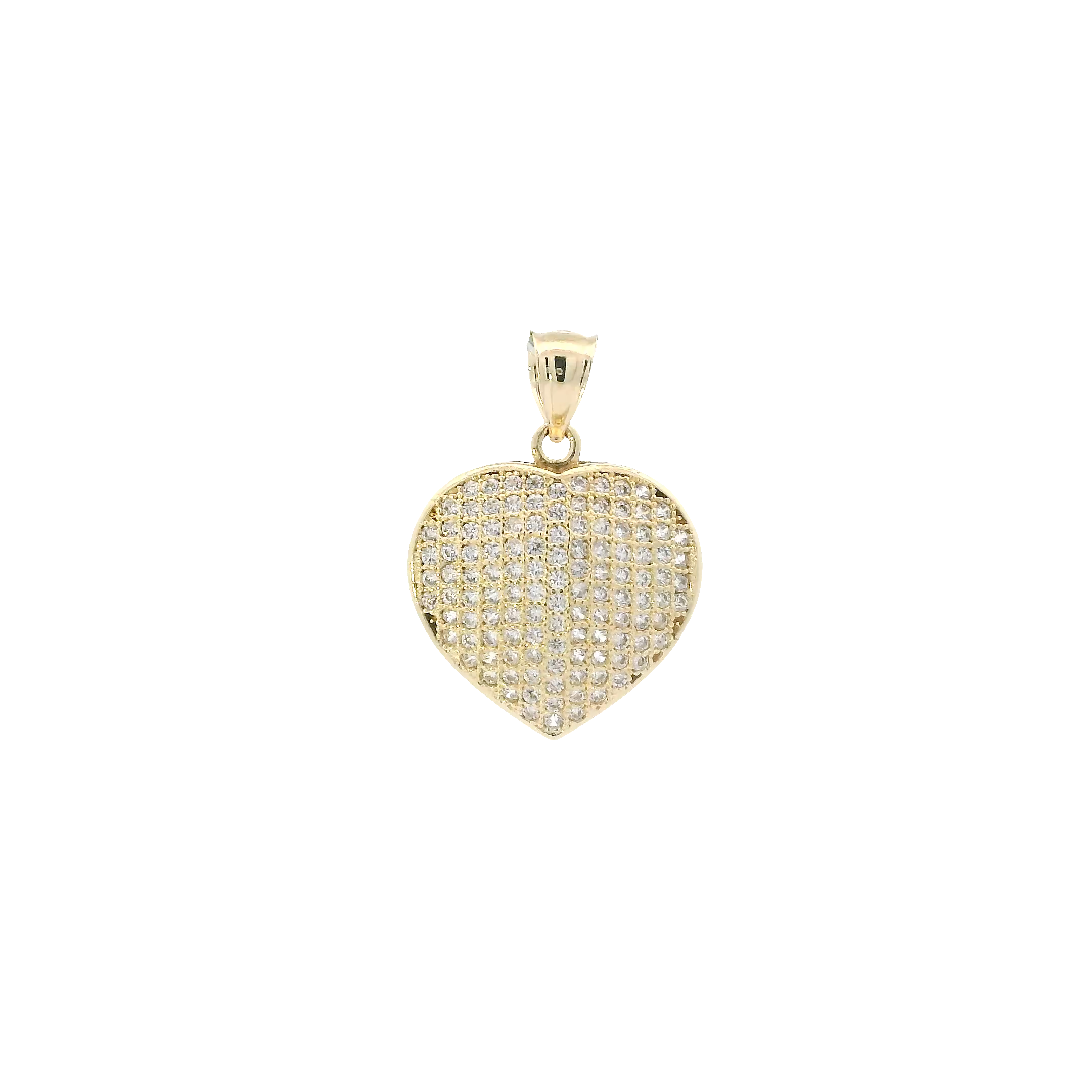 10K Yellow Gold Pave Heart Pendant