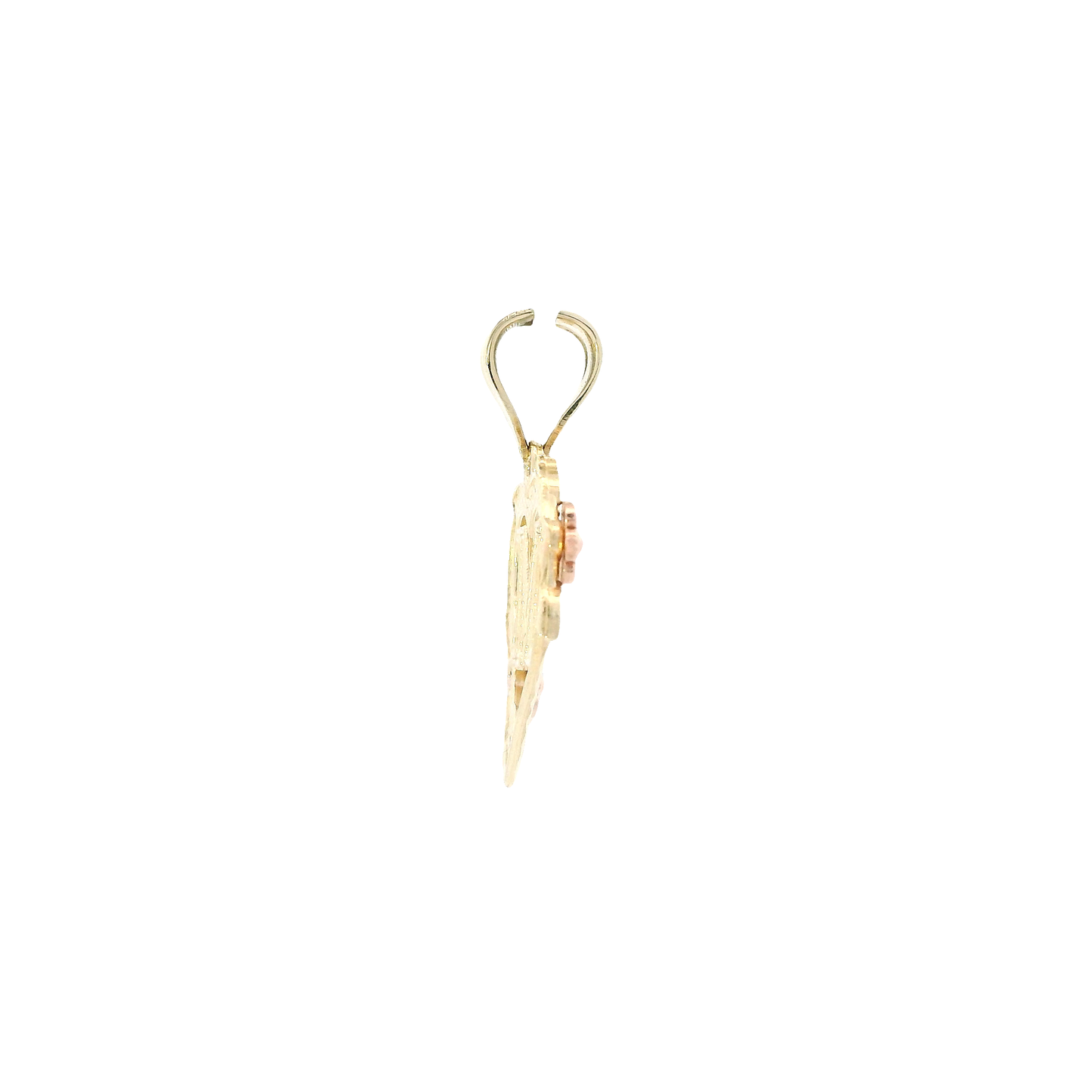 10K Yellow & Rose Gold Letter "M" Heart Pendant
