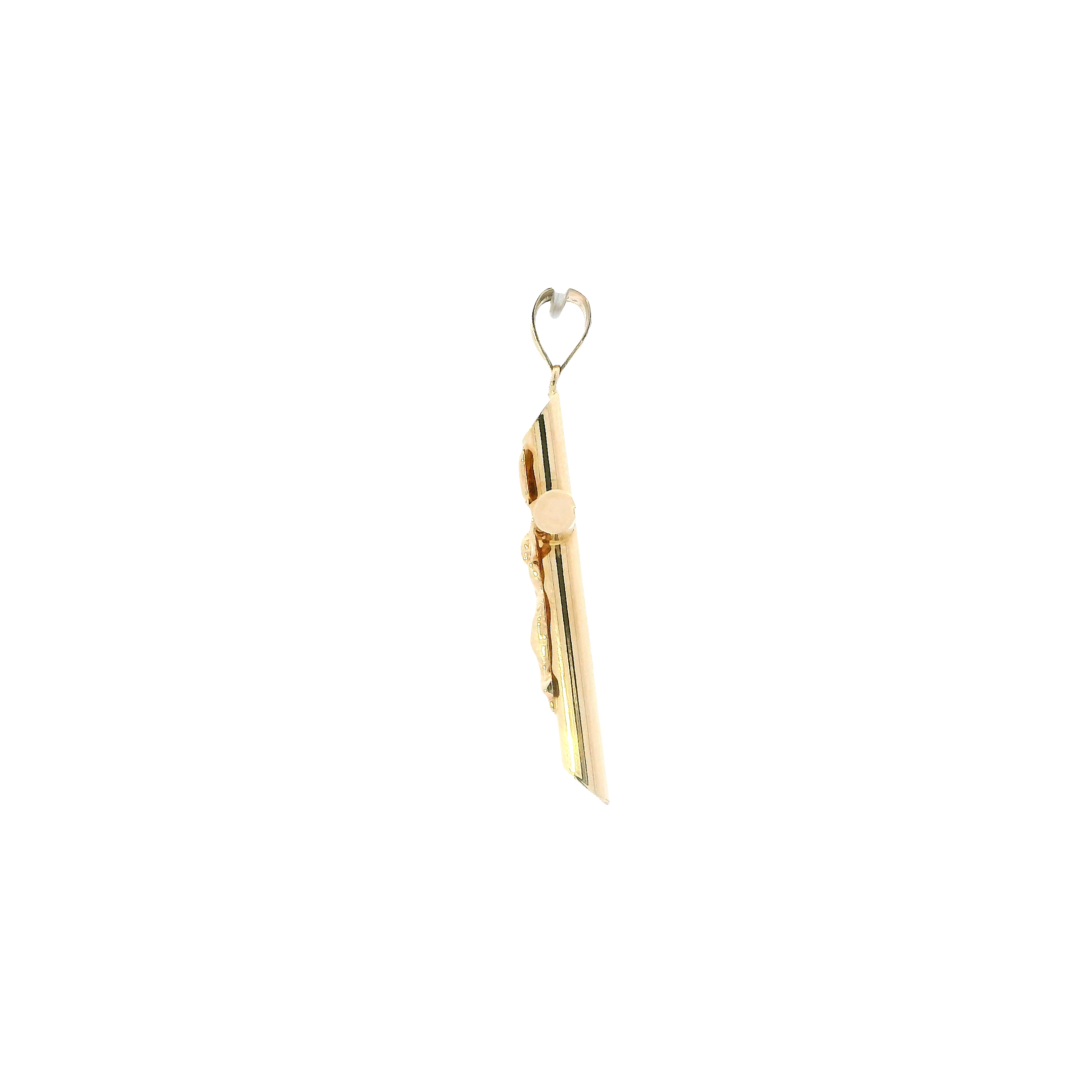 14K Yellow Gold Hollow Crucifix Pendant